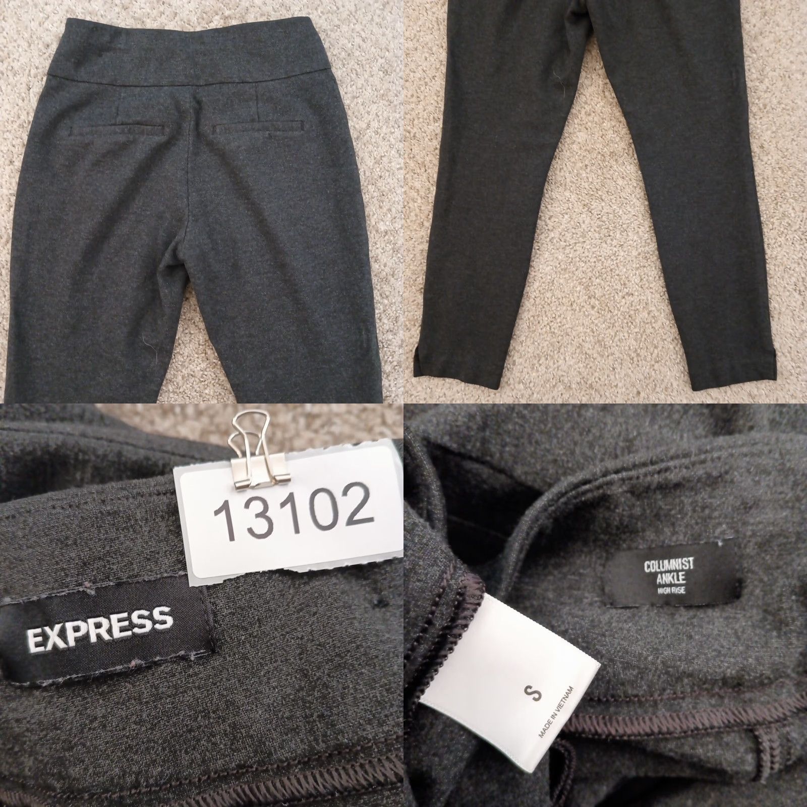 Express Express Columnist Ankle Pants Womens Small Gray Pull On High Rise 26x24 Size 28" / US 6 / IT 42 - 8 Thumbnail