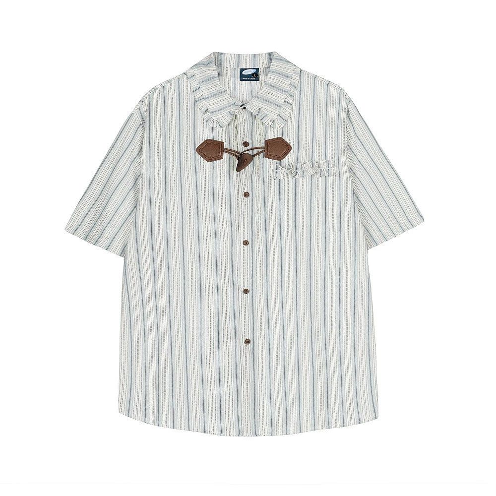 Vintage Men's loose casual Japanese retro vertical striped shirt Size US M / EU 48-50 / 2 - 1 Thumbnail