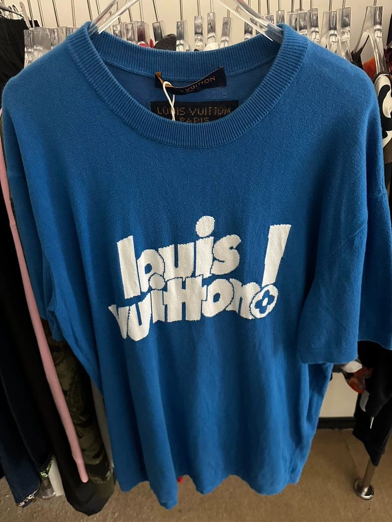 Louis Vuitton Blue knit short sleeves