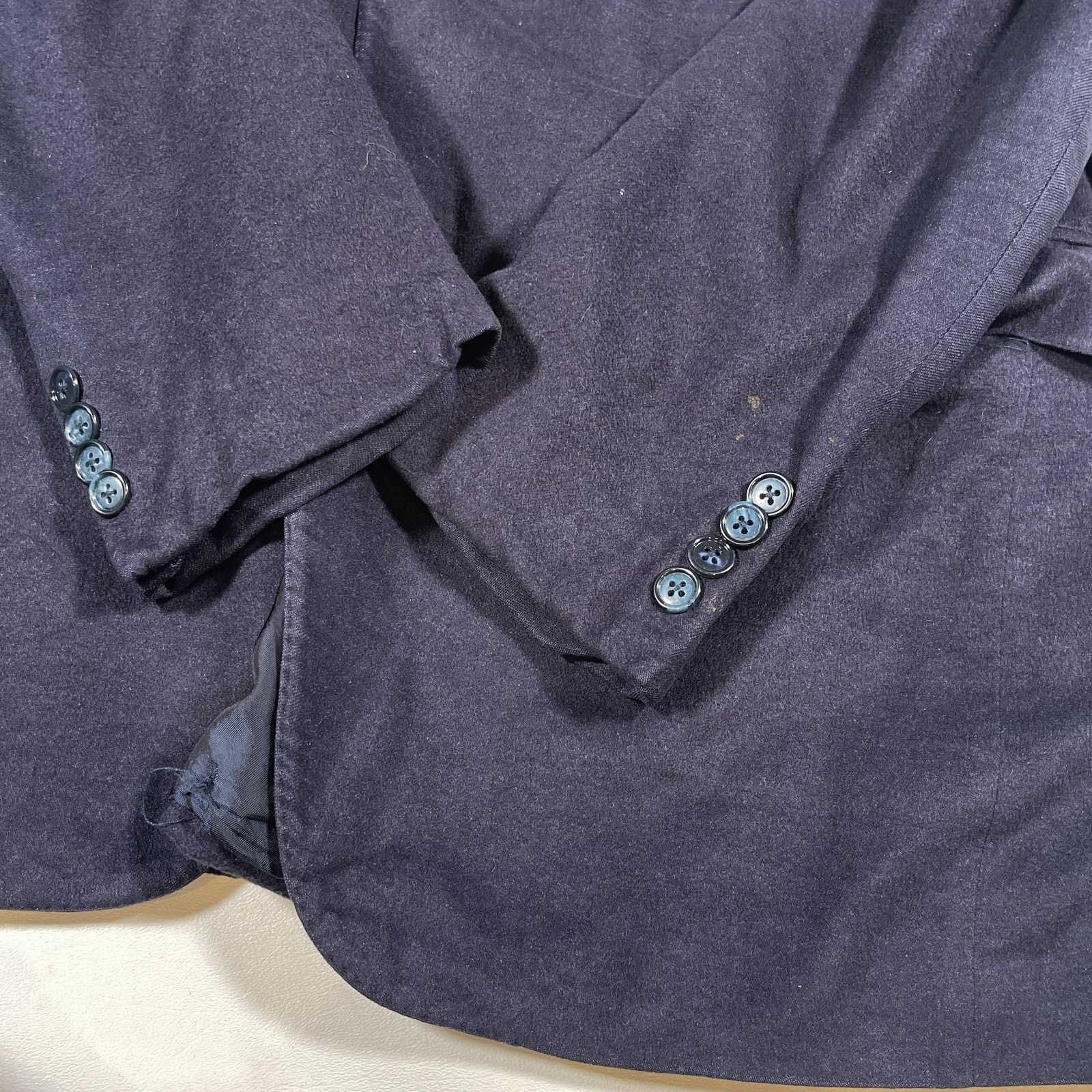 Ermenegildo Zegna Ermenegildo Zegna Mil. Easy Navy Silk jacket Coat Size 54 Size 54L - 4 Thumbnail