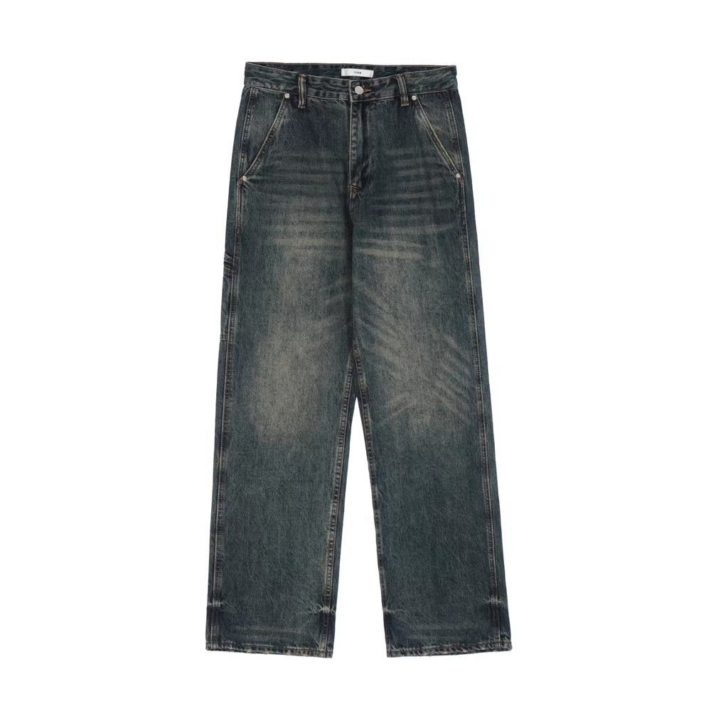 Japanese Brand × Jean Men's street loose straight simple washed distressed jeans Size US 32 / EU 48 - 1 Thumbnail