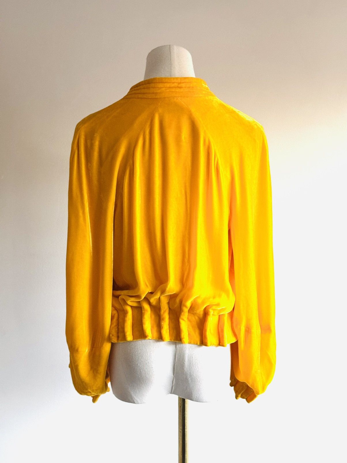 Sonia Rykiel S/S 08 Sonia Rykiel marigold yellow velvet bomber jacket 38 Size S / US 4 / IT 40 - 2 Thumbnail