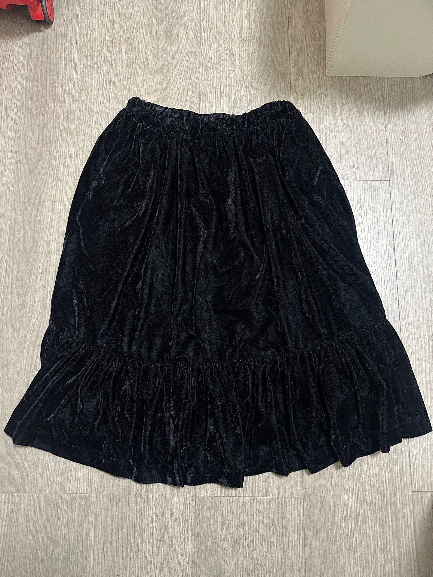 Comme des Garcons COMME des GARÇONS Black Velvet Pleated Skirt - dmc Size US 34 / EU 50 - 1 Thumbnail