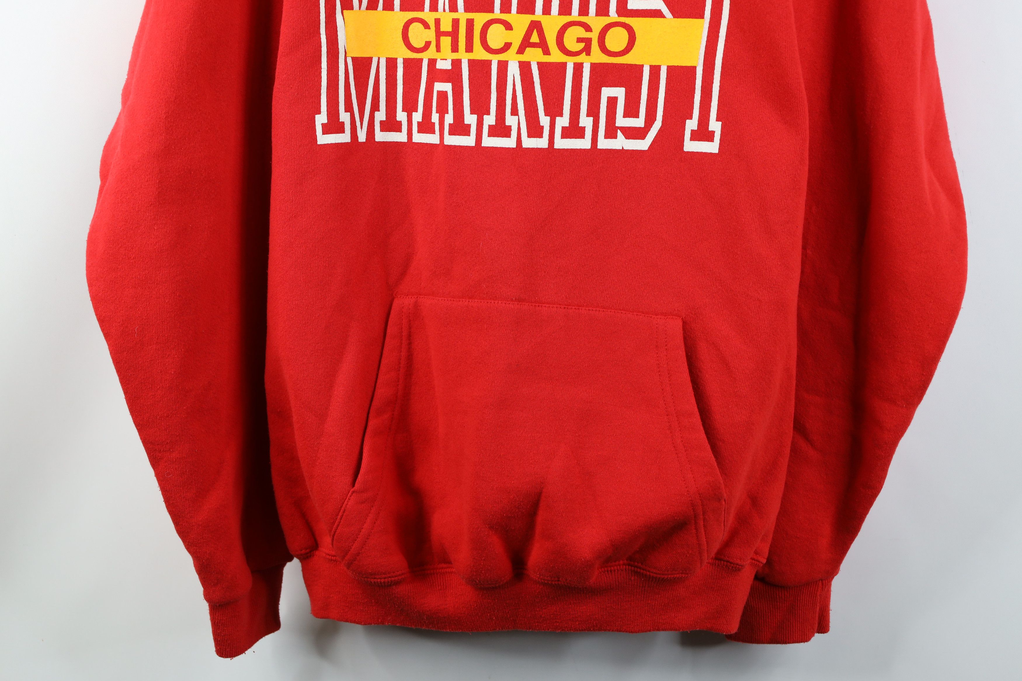 Vintage Vintage 80s 90s Marist Chicago Hoodie Sweatshirt Red USA Size US XL / EU 56 / 4 - 3 Thumbnail
