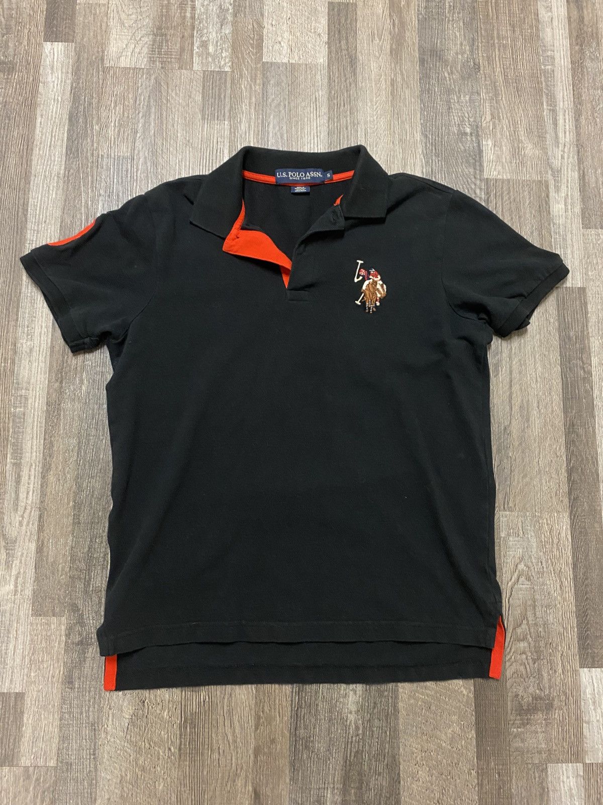 Polo Big Pony 3 Embroidered Polo Shirt Black Y2K USPA