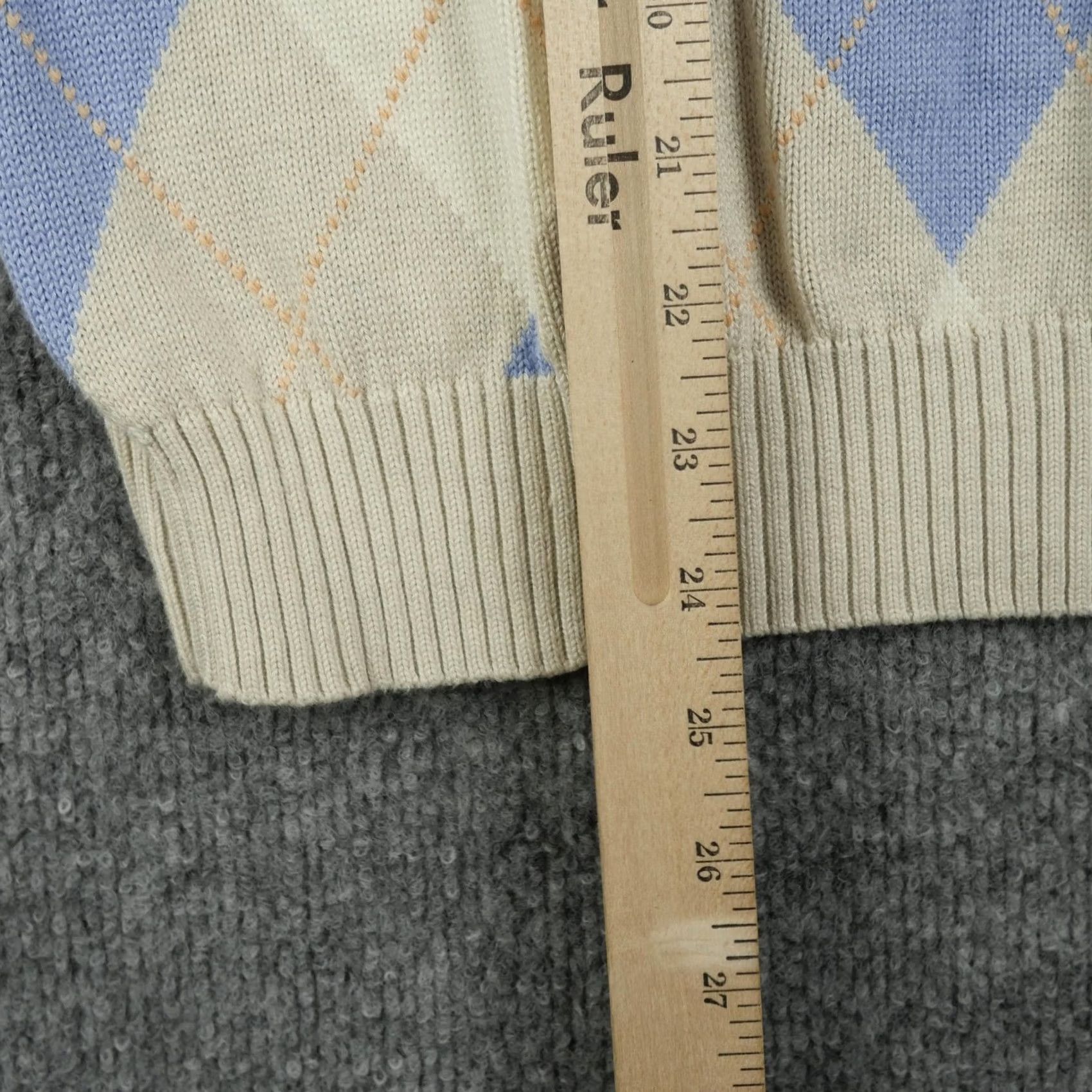 Brooks Brothers Brooks Brothers Sweater Mens Small Beige Blue Argyle 1/4 Zip Supima Cotton Pullover Mock Neck Knitted Knit Preppy Size US S / EU 44-46 / 1 - 5 Thumbnail
