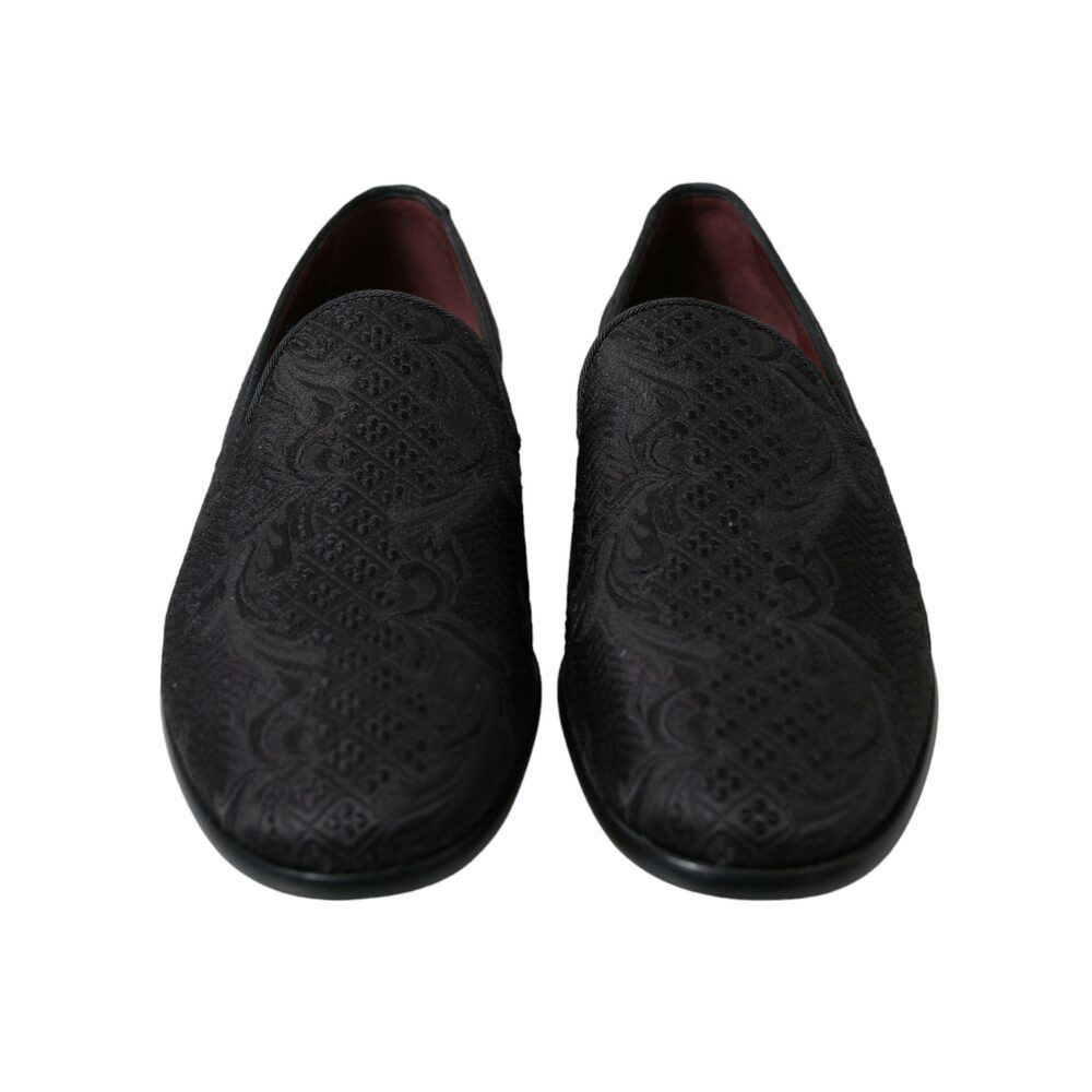 Dolce & Gabbana Dolce & Gabbana Elegant Black Brocade Dress Loafers Size US 7.5 / EU 40-41 - 2 Thumbnail