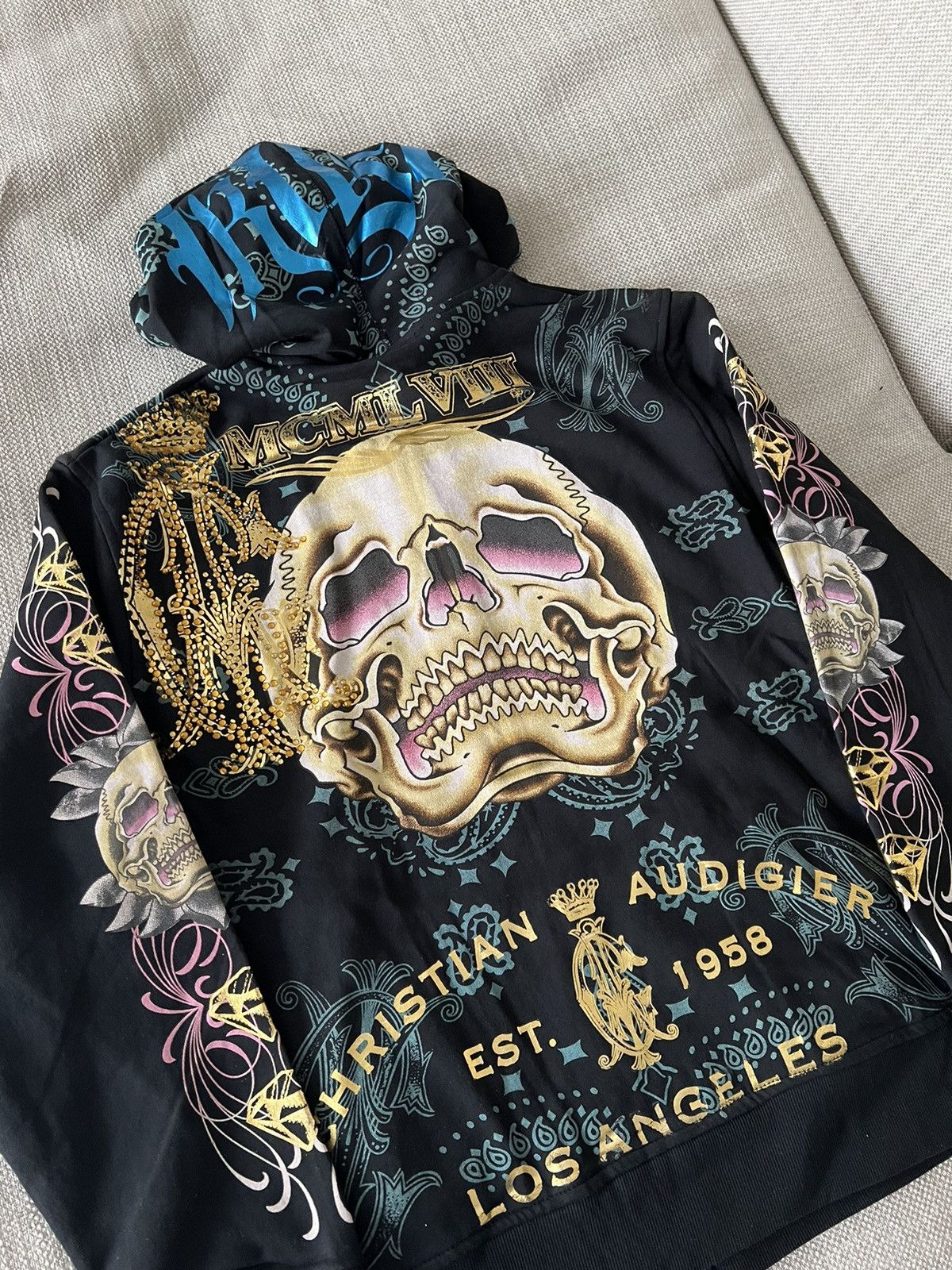 Christian Audigier × Ed Hardy × Vintage Vintage Deadstock 💥 Reversable Christian Audigier Y2K RARE Size US L / EU 52-54 / 3 - 19 Thumbnail