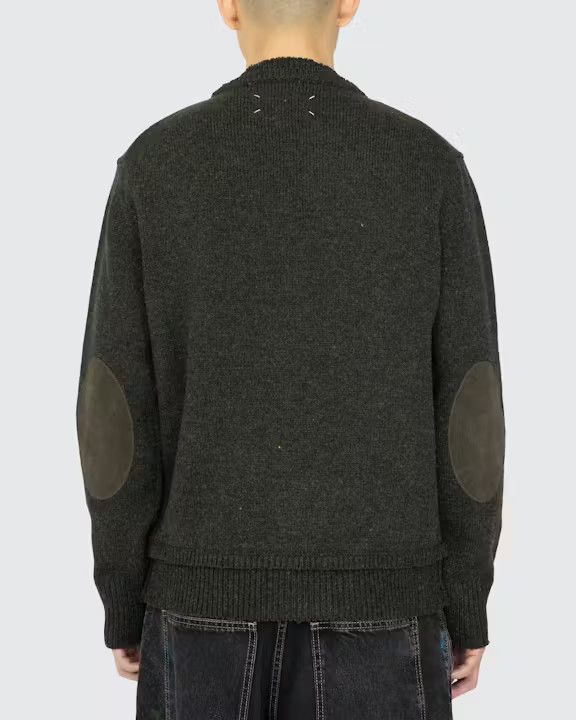 Maison Margiela o1loc1c1125 Elbow Patch Sweater in Dark Green Size M / US 6-8 / IT 42-44 - 4 Thumbnail