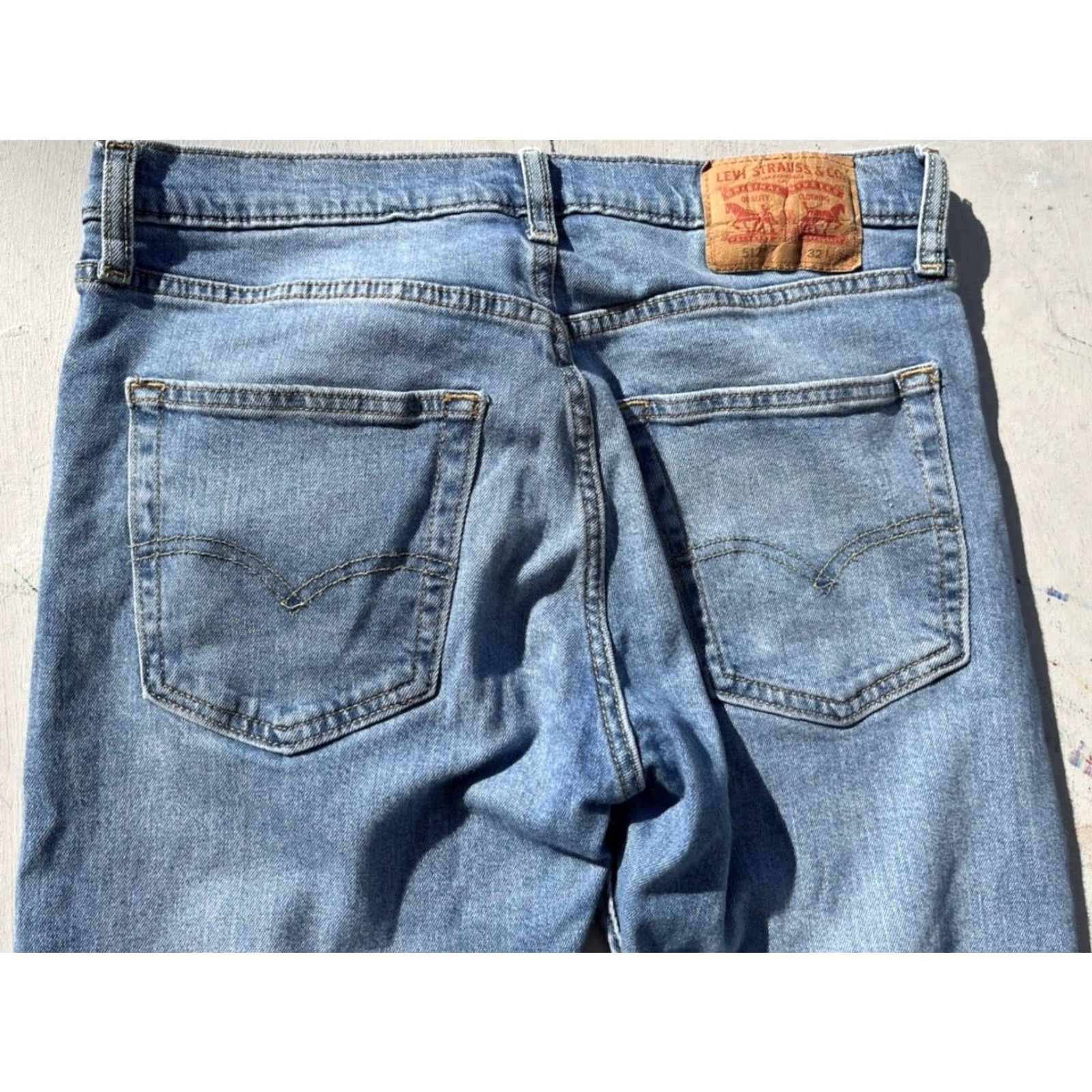 Levi's Levi's 512 Jeans Slim Taper 32x34 Blue Denim Regular Mens Size US 32 / EU 48 - 4 Thumbnail