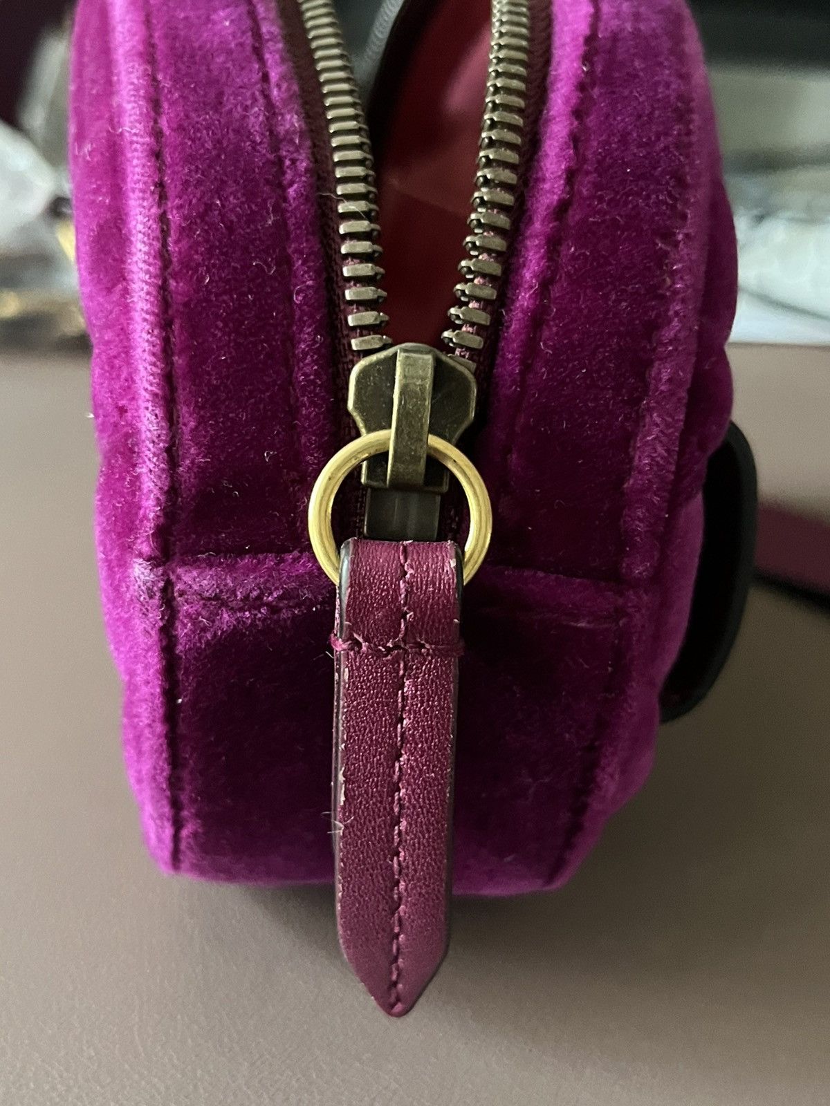 Gucci Gucci Marmont Purple Velvet Belt Bag Size ONE SIZE - 14 Thumbnail