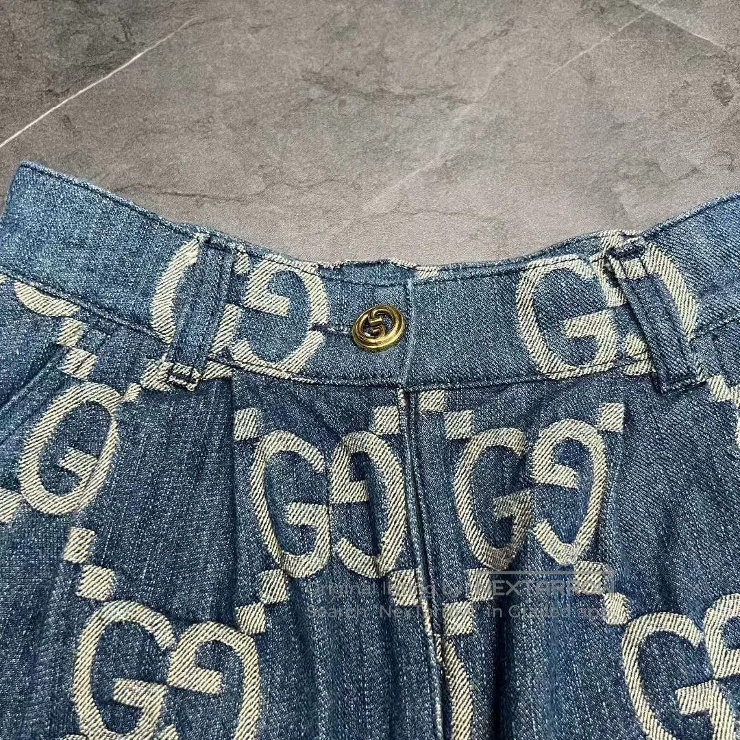 Gucci gucci denim logo printed shorts size 34. Size 33" - 6 Thumbnail