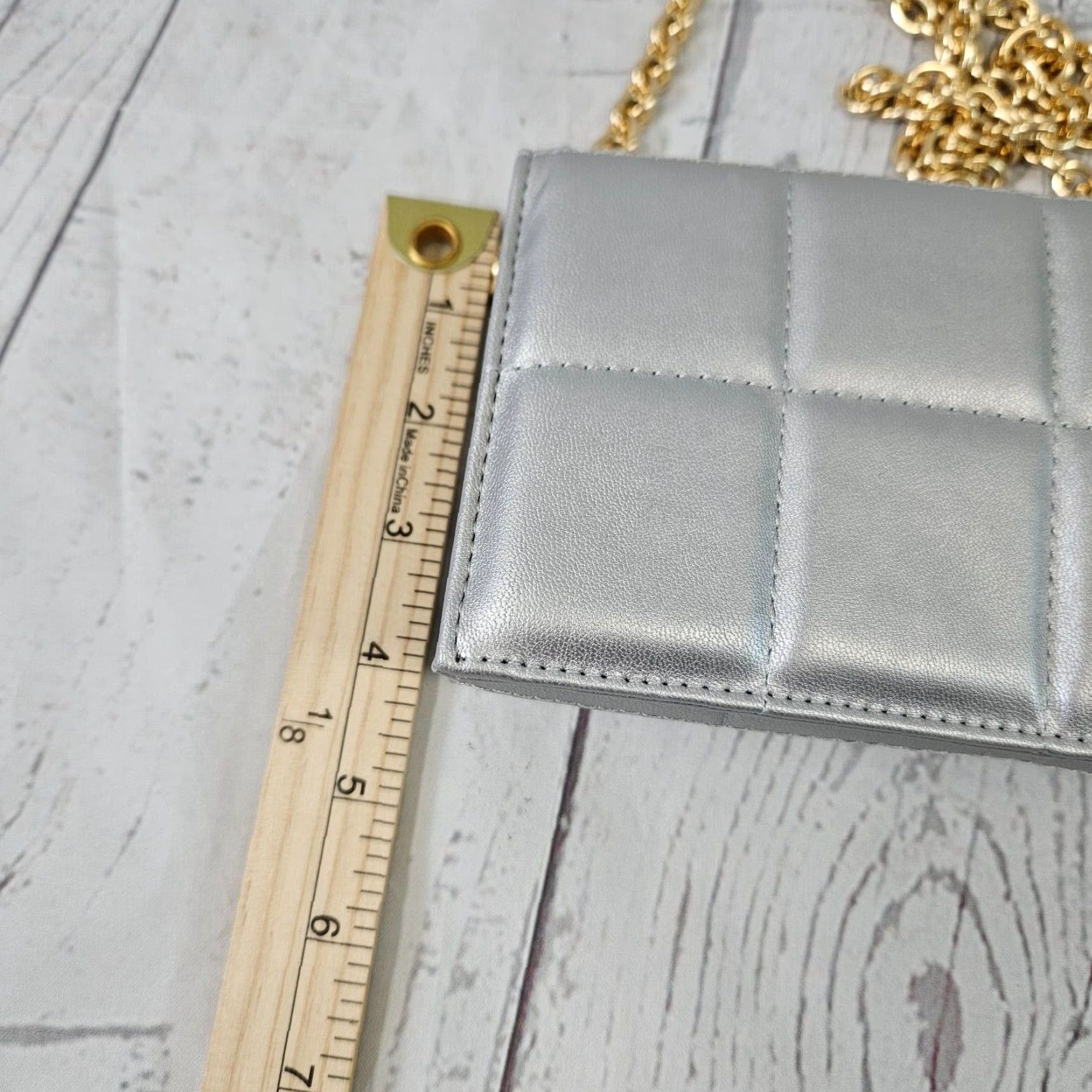 Vintage House Of Want Crossbody Wallet Women Silver Gold Faux Leather Size ONE SIZE - 6 Thumbnail