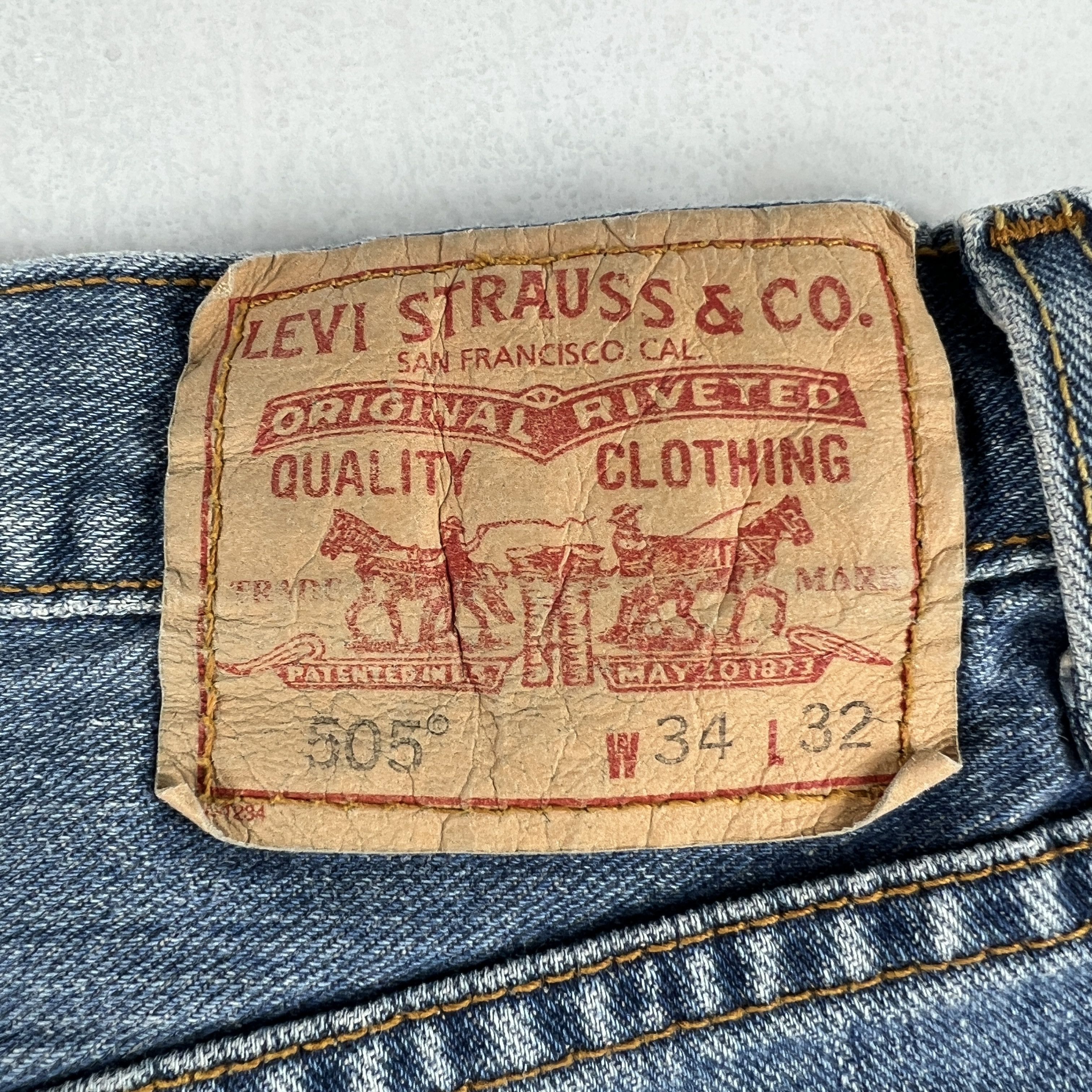 Levi's × Vintage Y2K Levi's Jean Shorts 505 Cut Off Faded Cotton Denim Jorts Size US 33 - 11 Thumbnail