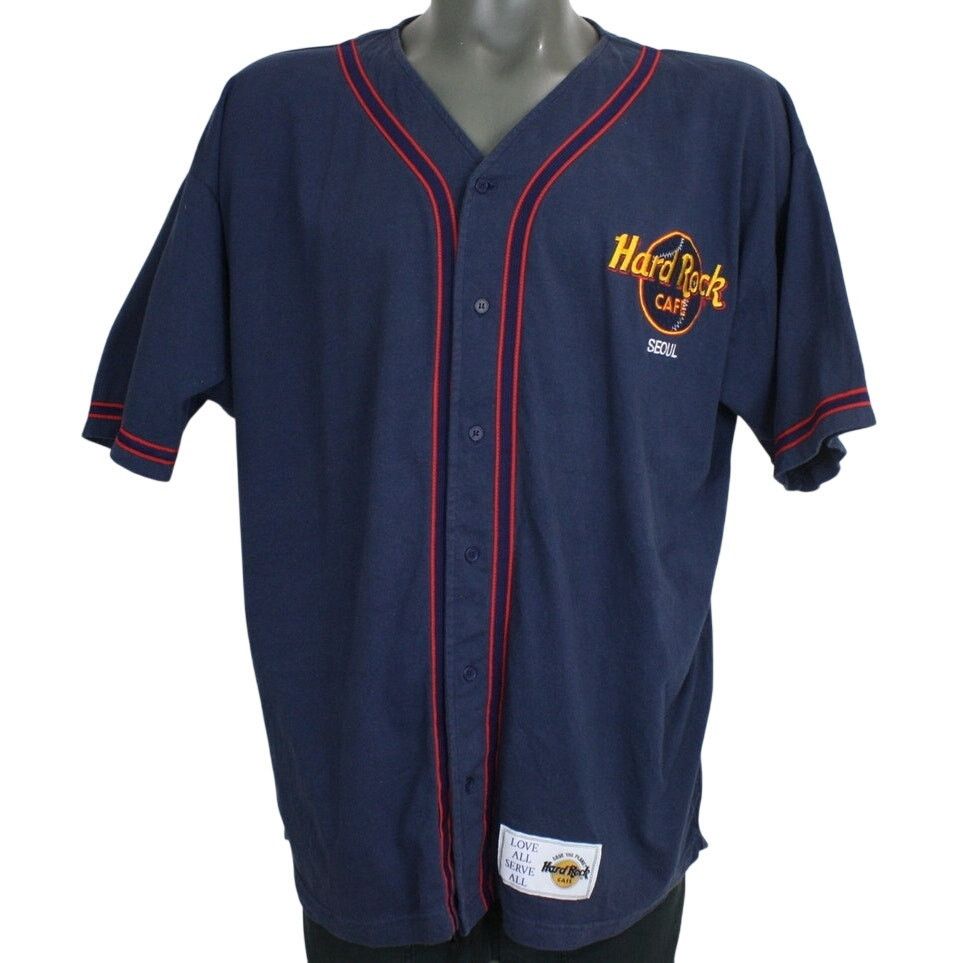 Hard Rock Cafe × Vintage Vintage Hard Rock Cafe Seoul Baseball Jersey Korea Shirt Size US L / EU 52-54 / 3 - 1 Thumbnail