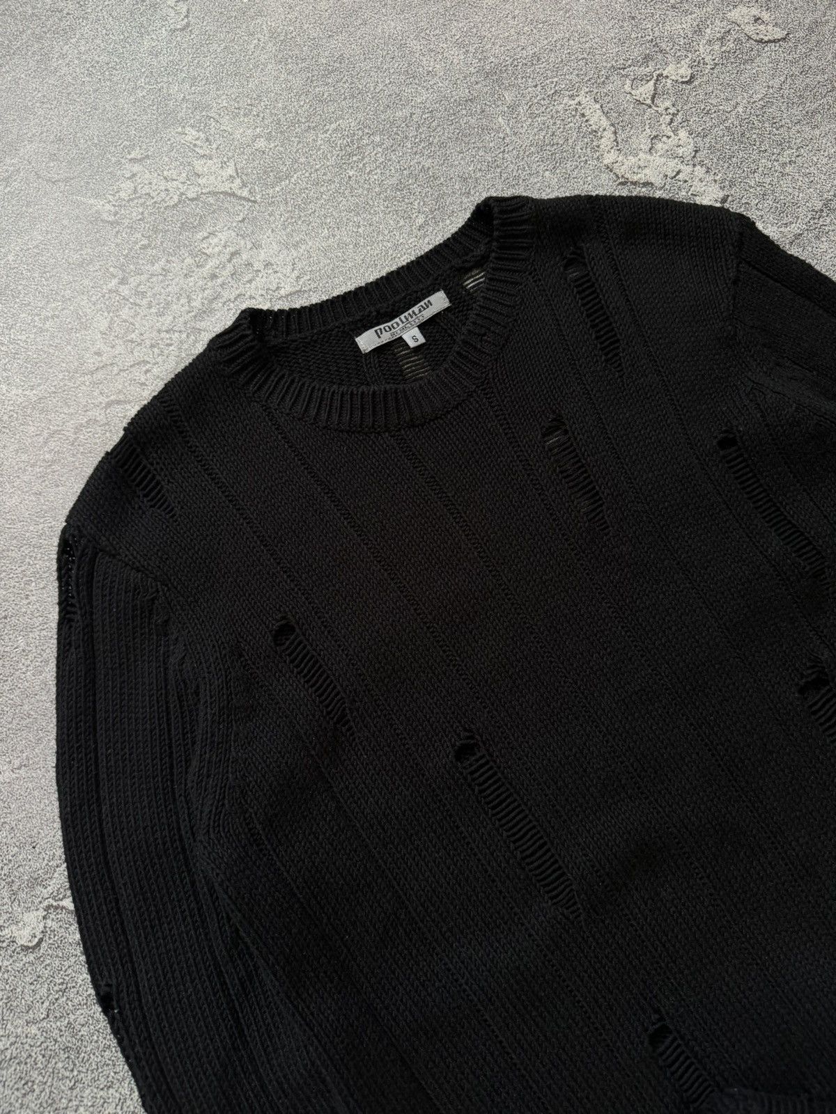 Japanese Brand Poolman S black vintage distressed sweater jumper knitwear Size US S / EU 44-46 / 1 - 2 Thumbnail