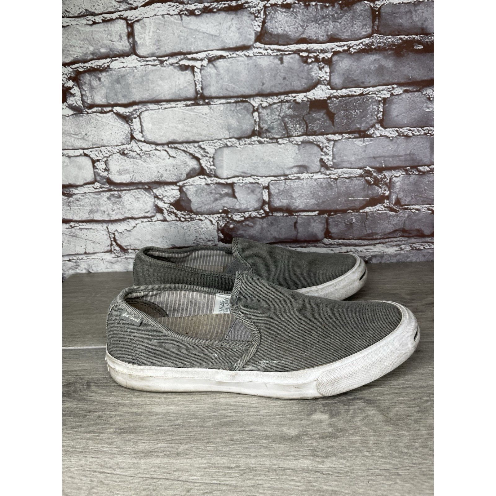 Converse Converse Jack Purcell Gray Canvas Casual Slip On Shoes Men’s Size US 10.5 / EU 43-44 - 3 Thumbnail