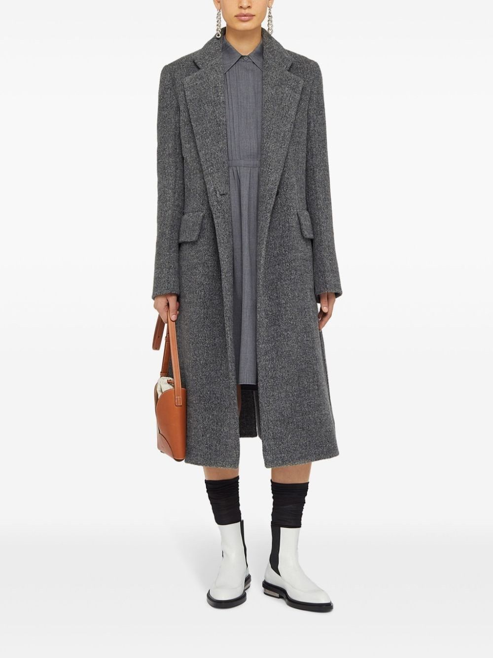 Jil Sander o1w1db10825 Long Coat in Gray Size M / US 6-8 / IT 42-44 - 2 Thumbnail