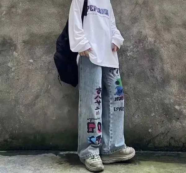 VIBE Japanese Style Graffiti Painted Jeans Size US 30 / EU 46 - 5 Thumbnail
