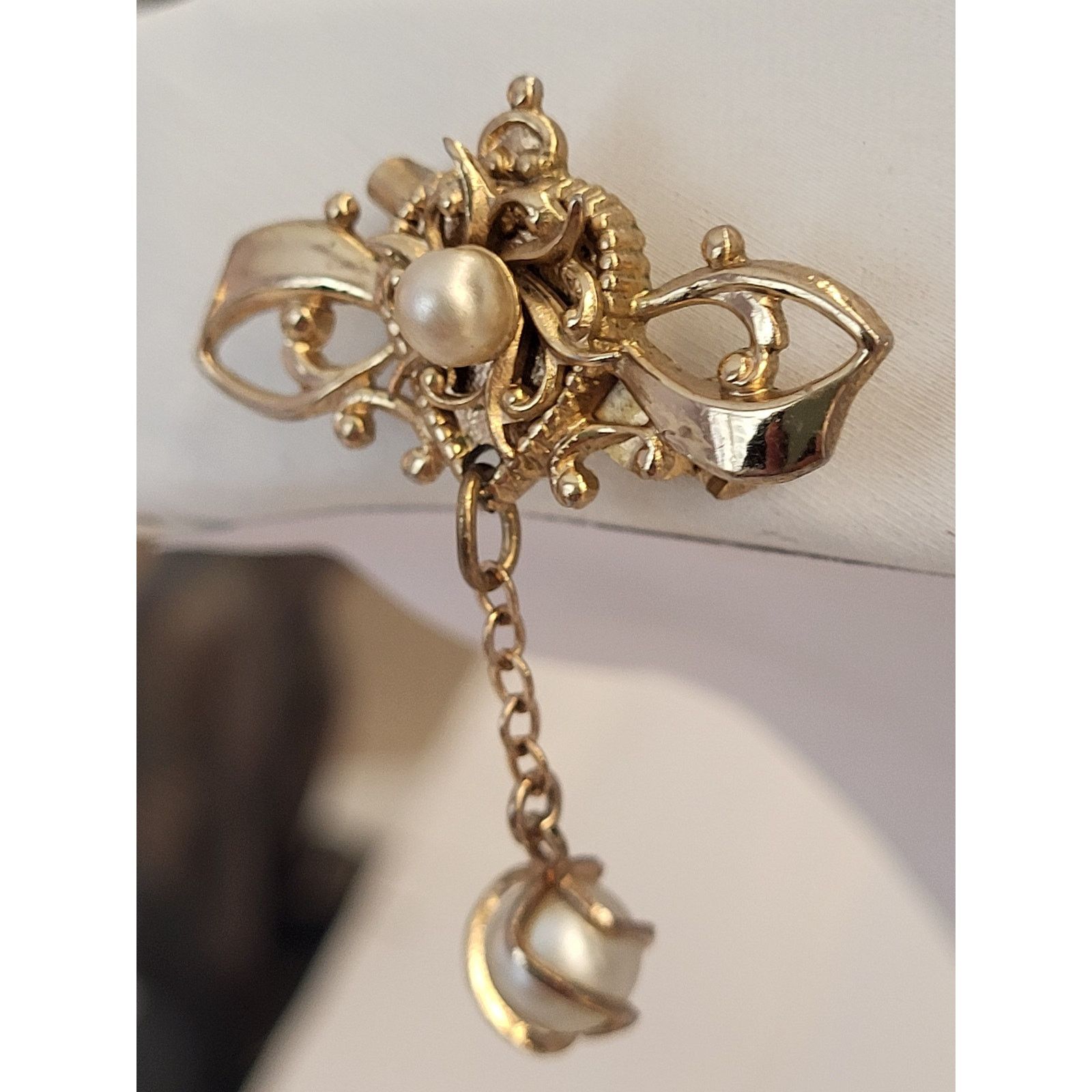 & Other Stories Coro Heart Brooch w/Pearl Drop VTG Signed MCM Size ONE SIZE - 5 Thumbnail