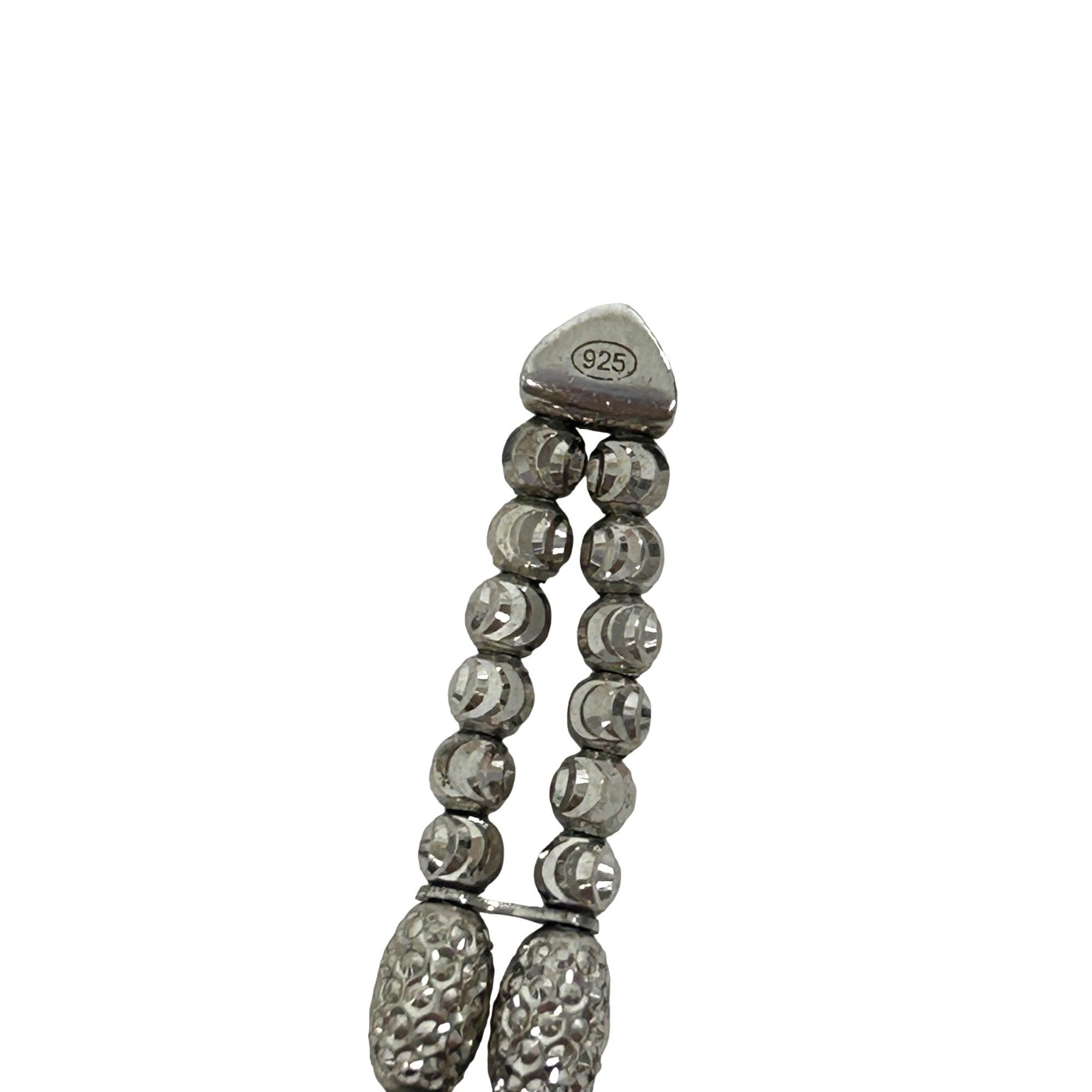 Other Bracelet 925 Sterling Silver Black Faceted Beads Italy Vtg 7 Size ONE SIZE - 10 Thumbnail