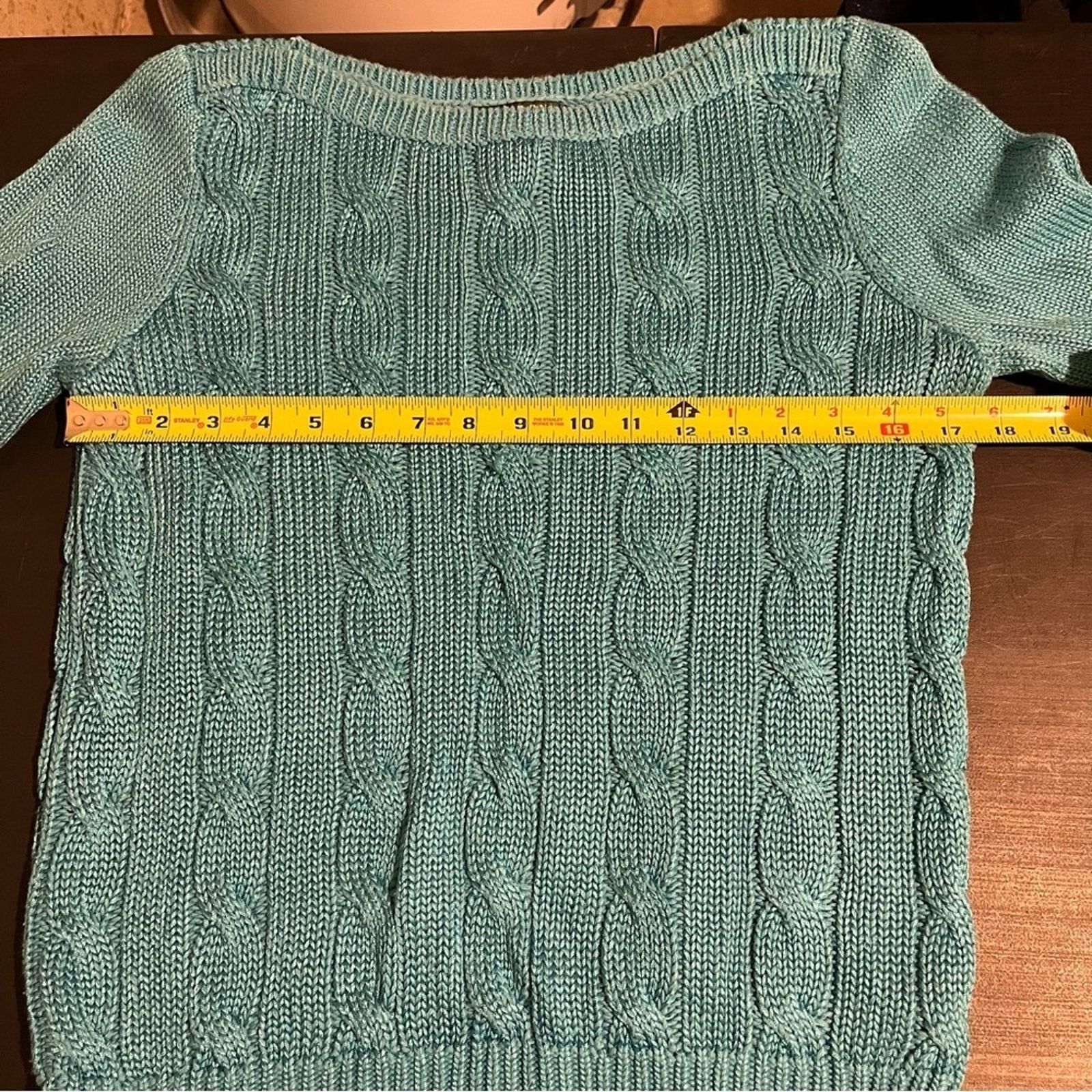 Lauren Ralph Lauren Lauren Ralph Lauren Boatneck Cable Knit Sweater M Light Blue Size M / US 6-8 / IT 42-44 - 5 Thumbnail