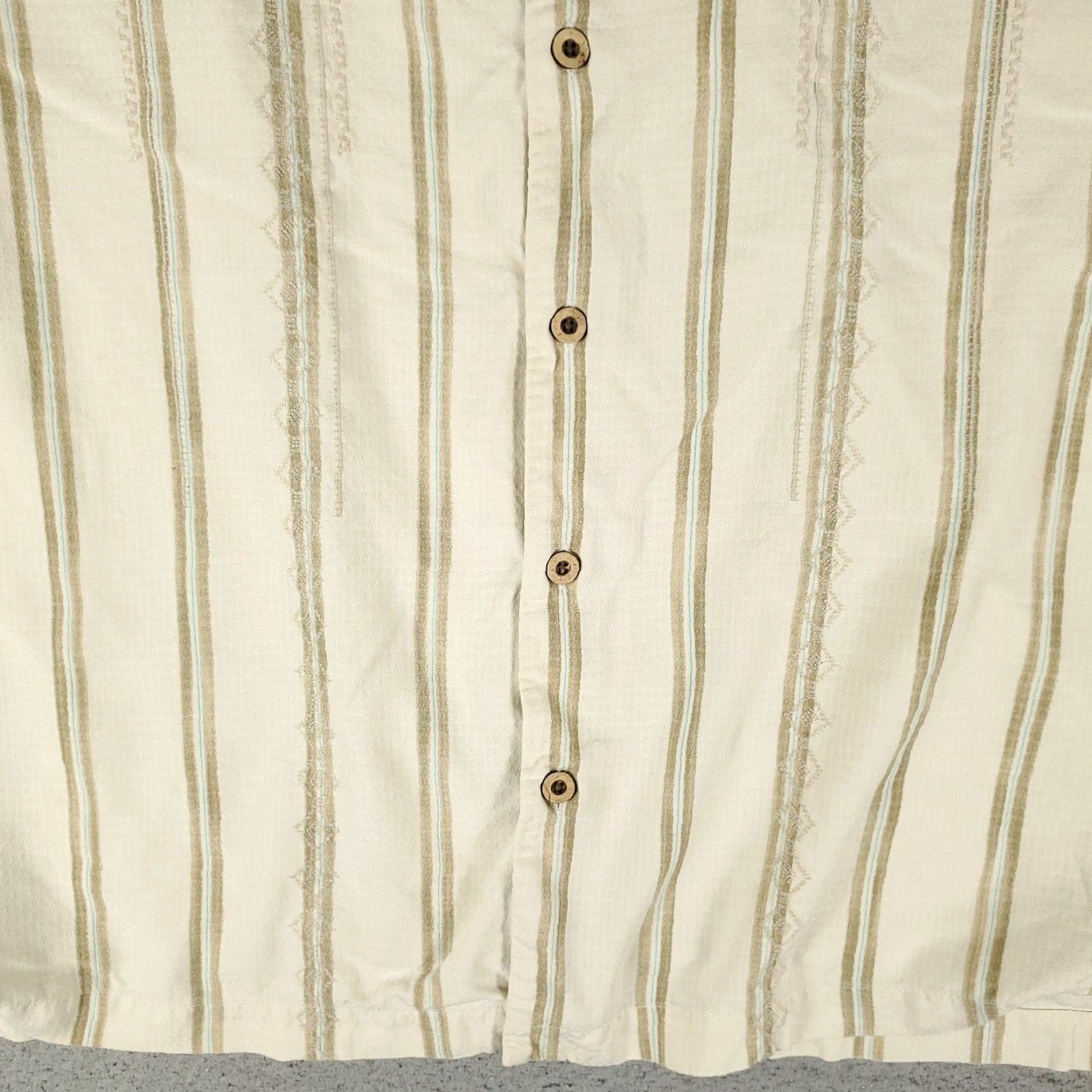Tommy Bahama VINTAGE Tommy Bahama Shirt Mens Large Beige Striped Hawaiian Button Up Short Sleeve Size US L / EU 52-54 / 3 - 3 Thumbnail