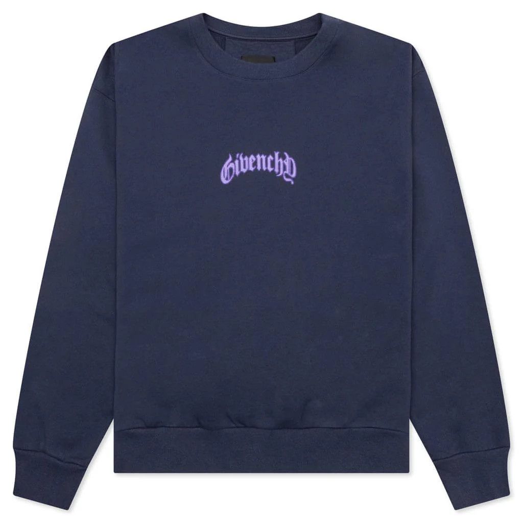 Givenchy o1w1db10325 Boxy Fit Sweatshirt in Deep Blue Size US S / EU 44-46 / 1 - 1 Thumbnail