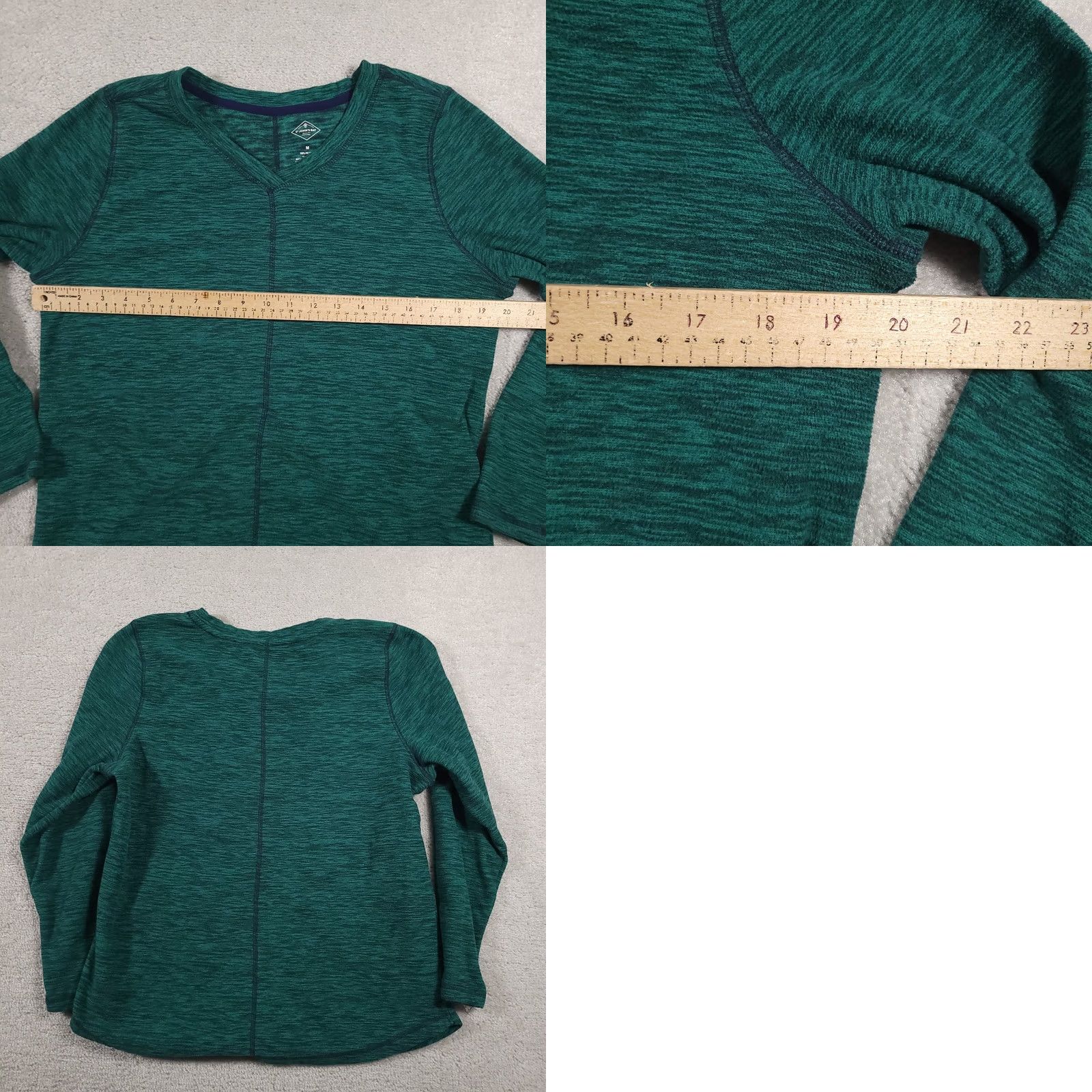 Vintage St. John's Bay Pullover Sweater Women Medium Green Long Sleeve V-Neck Lightweight Knit Polyester Sweatshirt Ladies M-V-Neck Warm Casual Flat-Front Hem Size M / US 6-8 / IT 42-44 - 8 Thumbnail