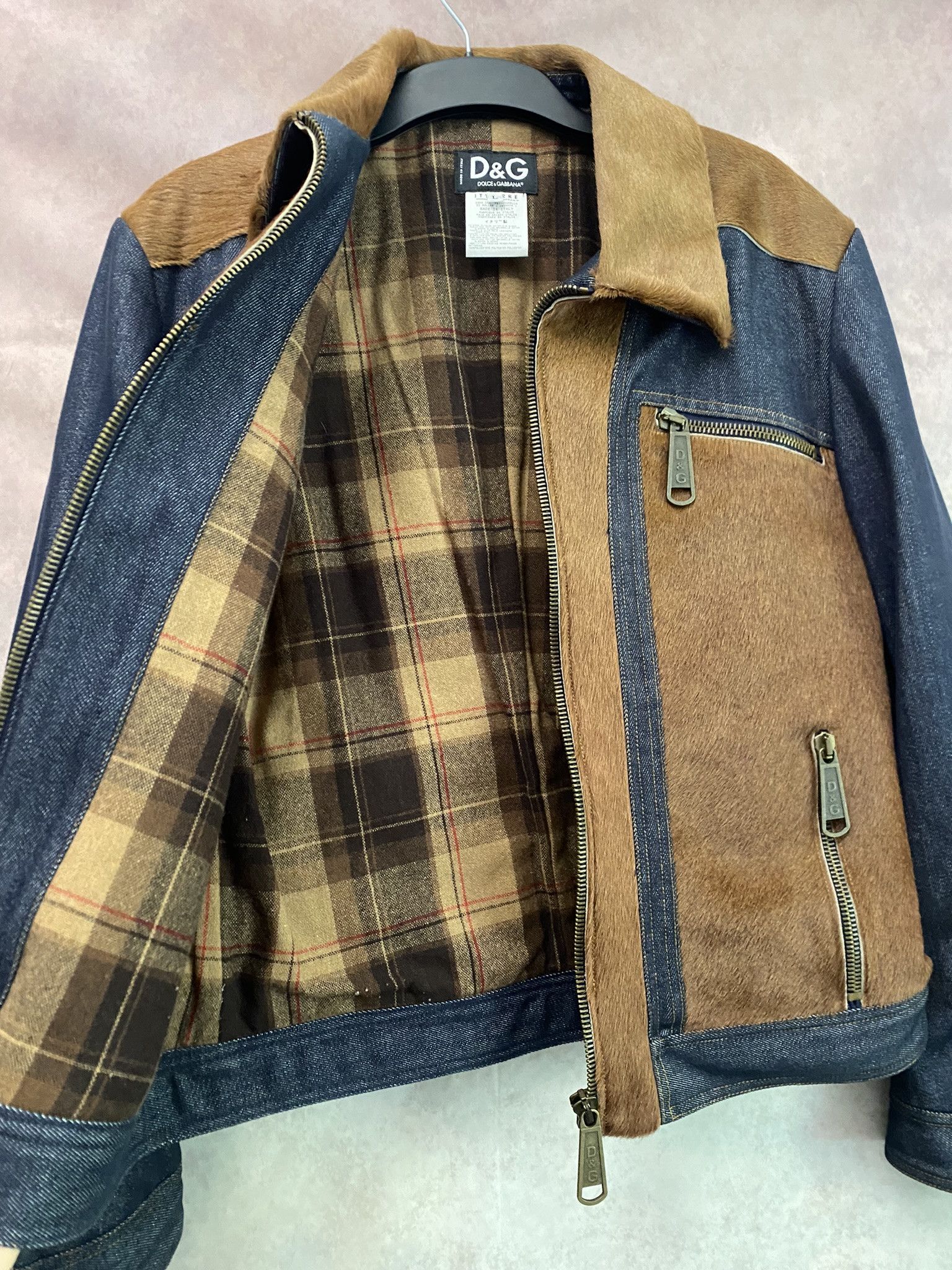 Dolce & Gabbana Dolce&Gabbana Denim Jacket Pony Hair Very Rare Size US L / EU 52-54 / 3 - 4 Thumbnail