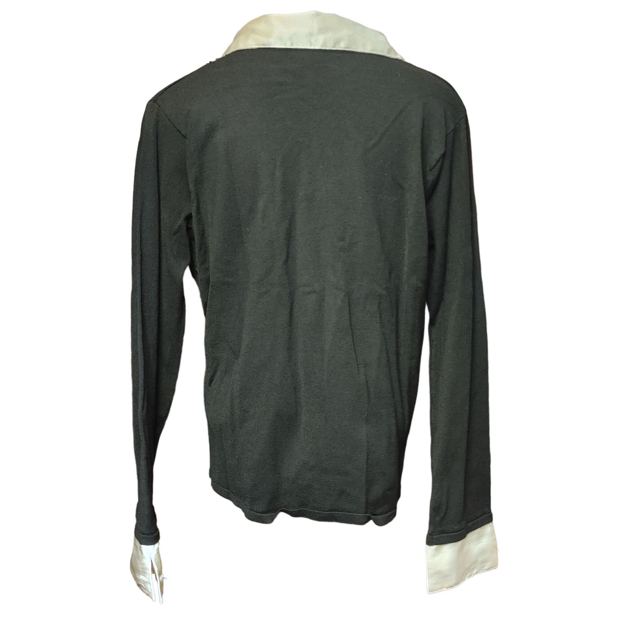 Other Notations Woman Black/White Layered Sweater/Dress Shirt Top Size XL / US 12-14 / IT 48-50 - 2 Thumbnail