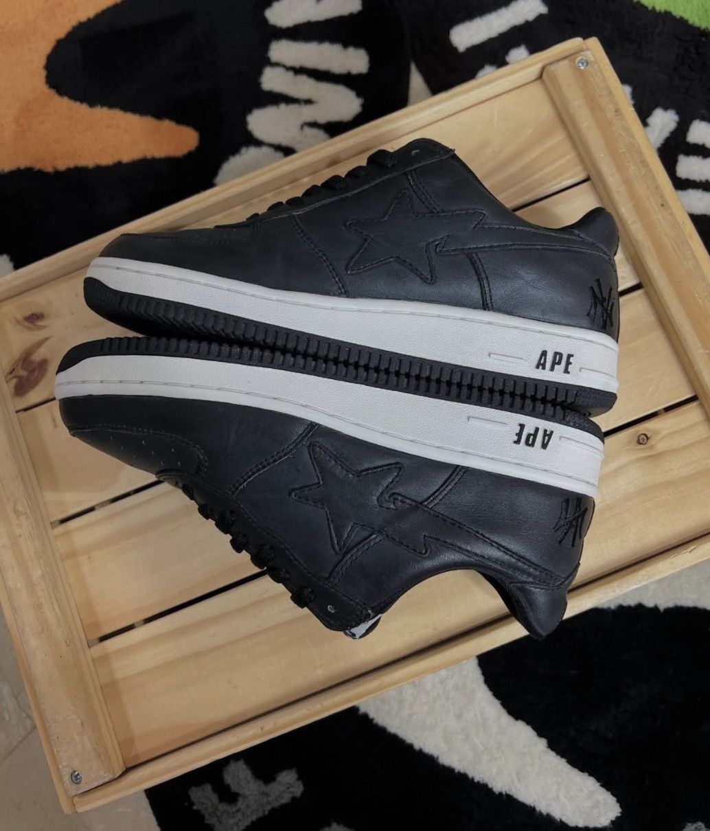 Bape 2004 A Bathing Ape x Neighborhood Black Bapesta 1 out of 100 Size US 9.5 / EU 42-43 - 6 Thumbnail