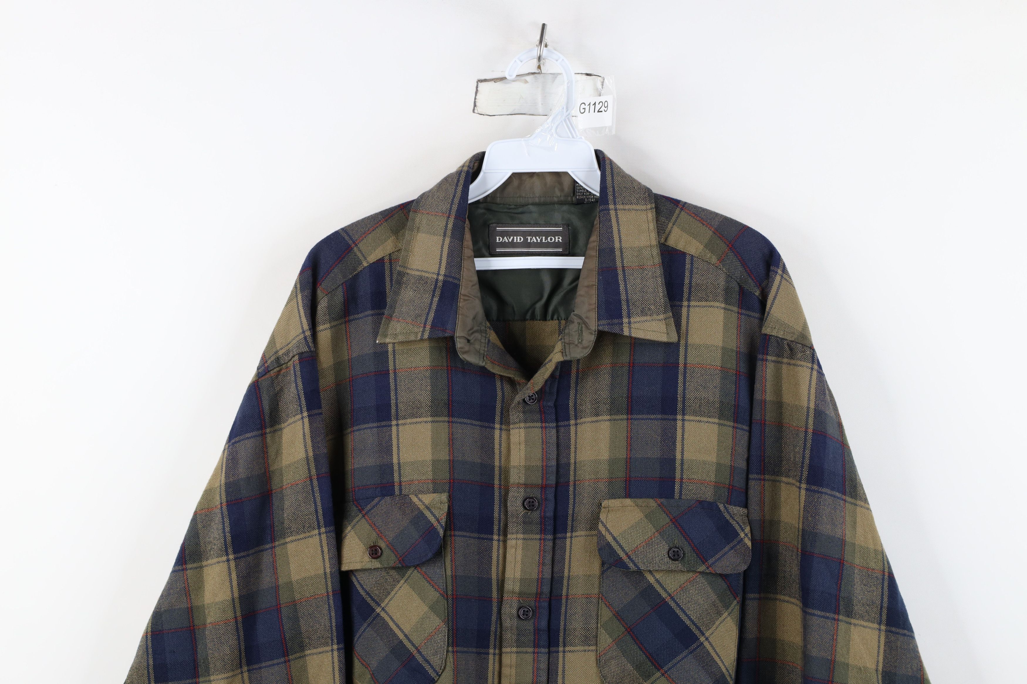 Vintage Vintage 80s 90s Streetwear Knit Collared Button Shirt Plaid Size US XL / EU 56 / 4 - 2 Thumbnail
