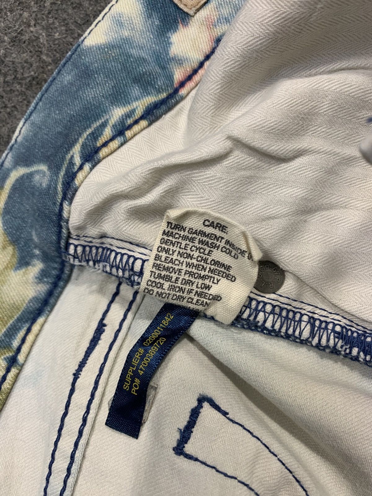 Polo Ralph Lauren 90s Polo Ralph Lauren Tompkins Skinny Floral Indigo Denim Size 32" / US 10 / IT 46 - 10 Thumbnail