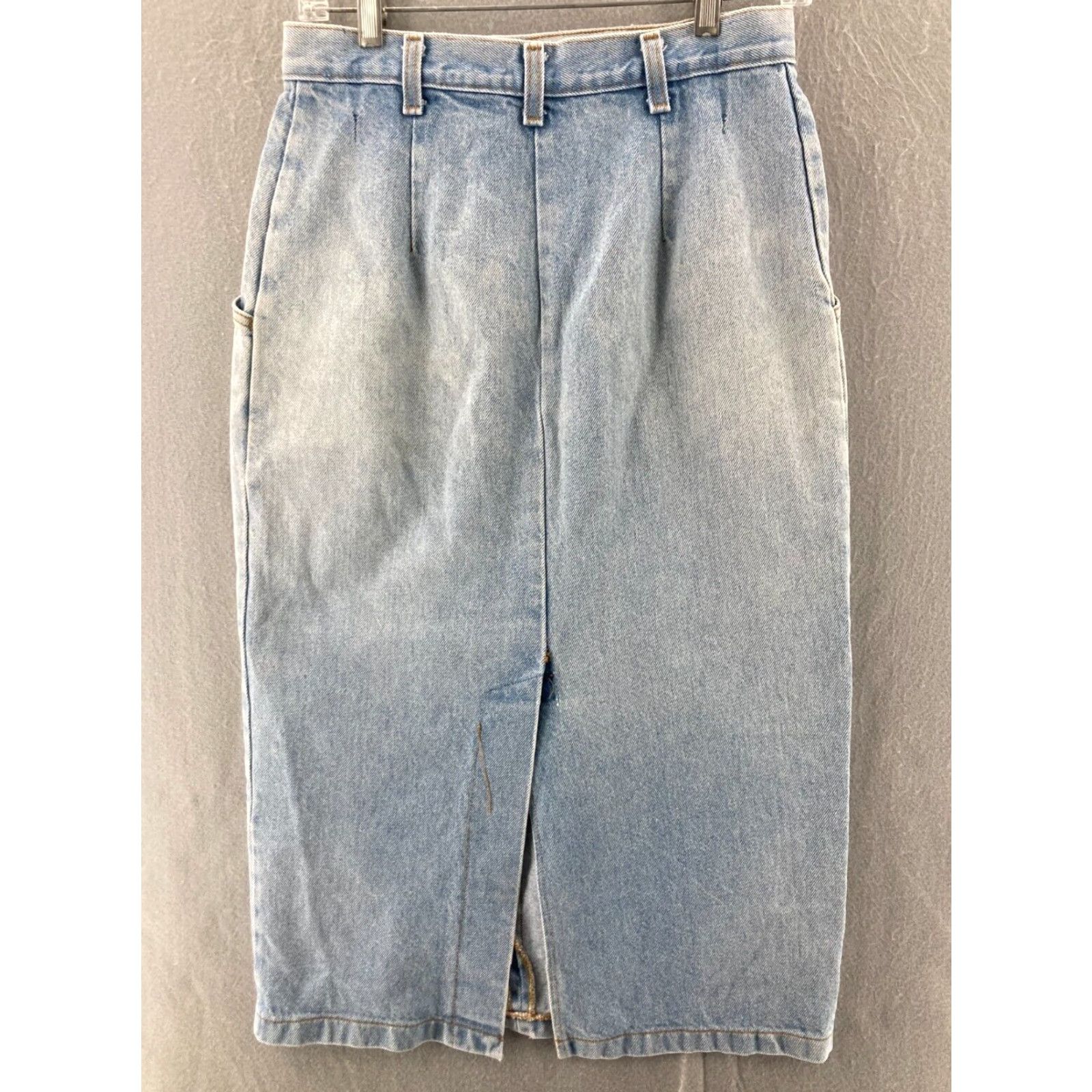 Vintage VINTAGE Backboard Blues Skirt Denim High Rise 10 Womens Light Wash Long 90s Womens Shirts? Size 32" / US 10 / IT 46 - 6 Thumbnail