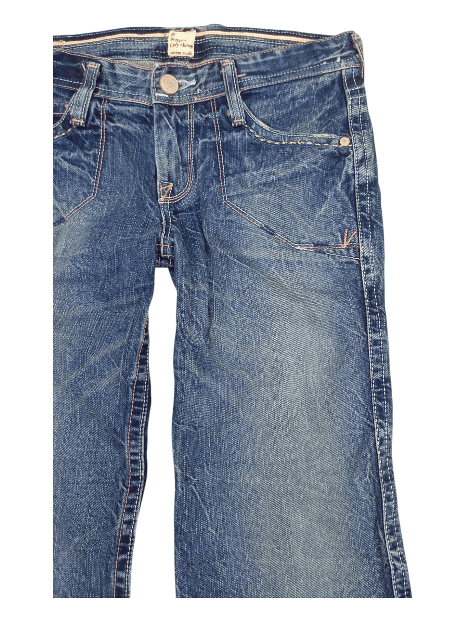 Japanese Brand Vintage Brappers Union Made Low Rise Flare Jeans Size 27" / US 4 / IT 40 - 6 Thumbnail