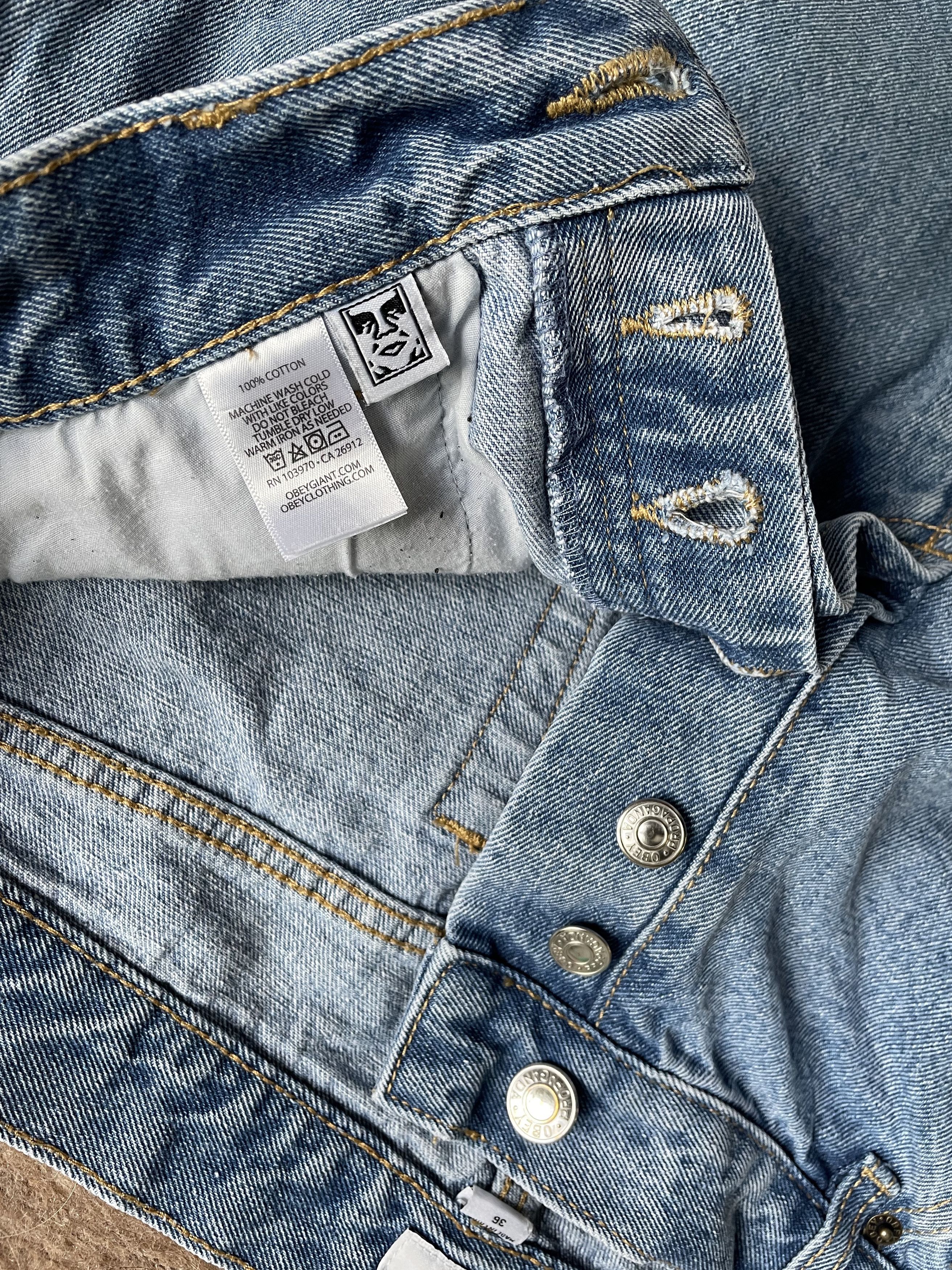 Obey Obey Relaxed Fit Light Blue Denim Jeans 7636AC Size US 36 / EU 52 - 5 Thumbnail