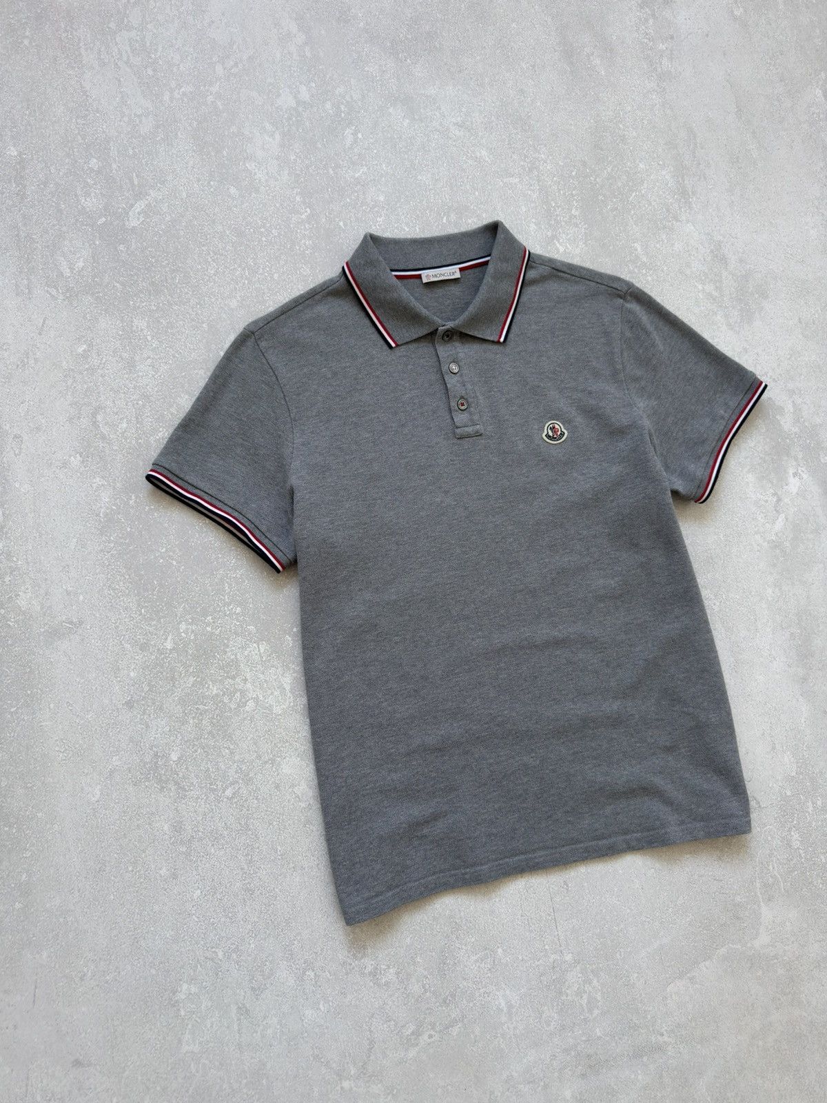 Moncler Moncler Maglia Polo Manica Corta Grey Tricolor Shirt Polos Size US XL / EU 56 / 4 - 2 Thumbnail