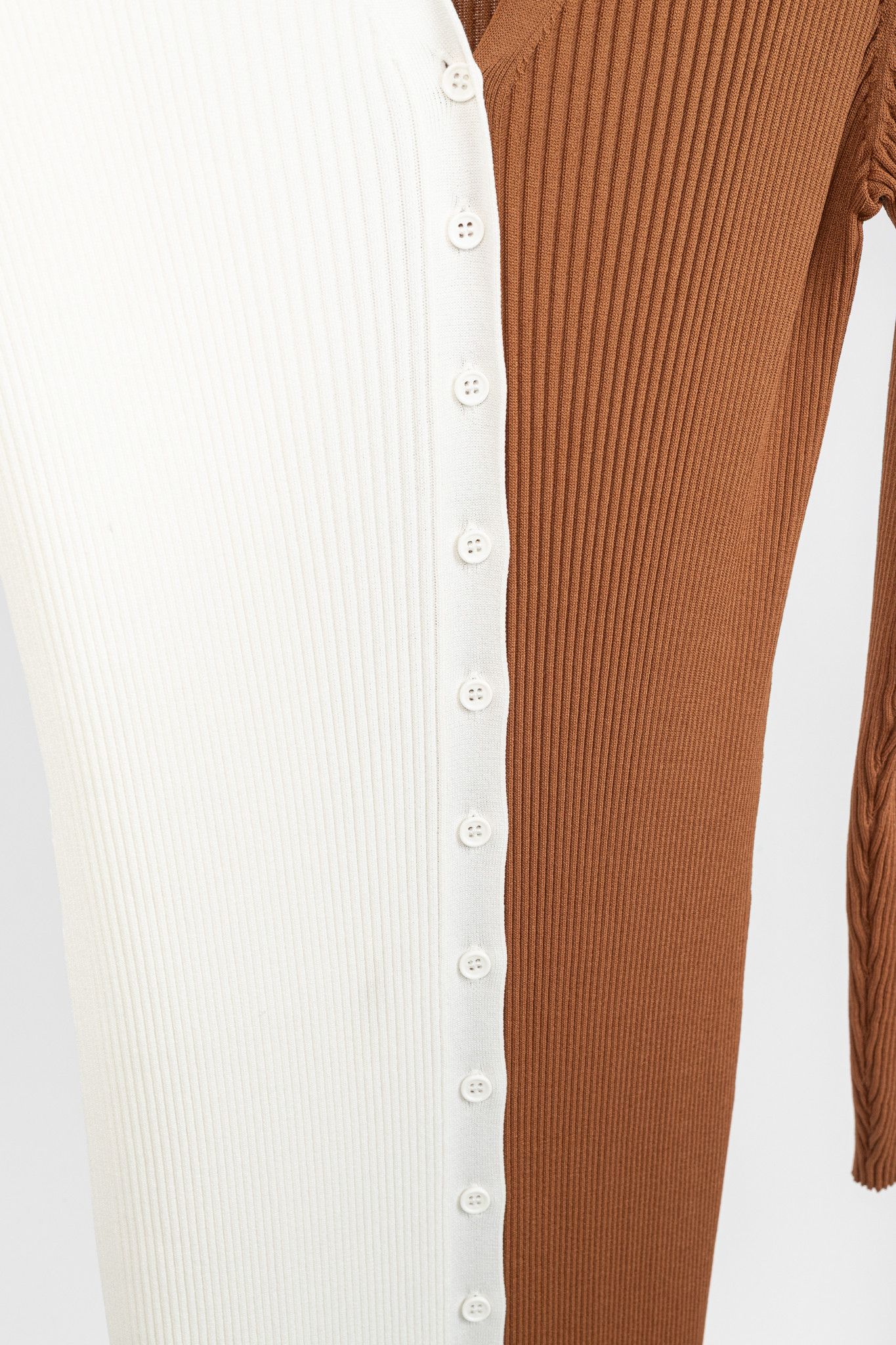 Staud STAUD Shoko Tan & White Colourblock Sweater Dress Size XL / US 12-14 / IT 48-50 - 8 Thumbnail