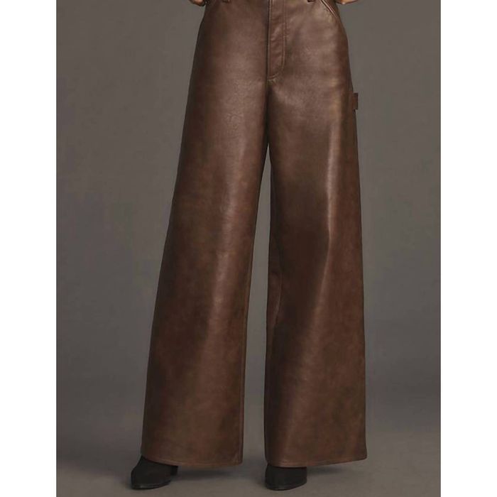 Agolde Dale Recycled Leather Trouser In Cola Leather Grailed