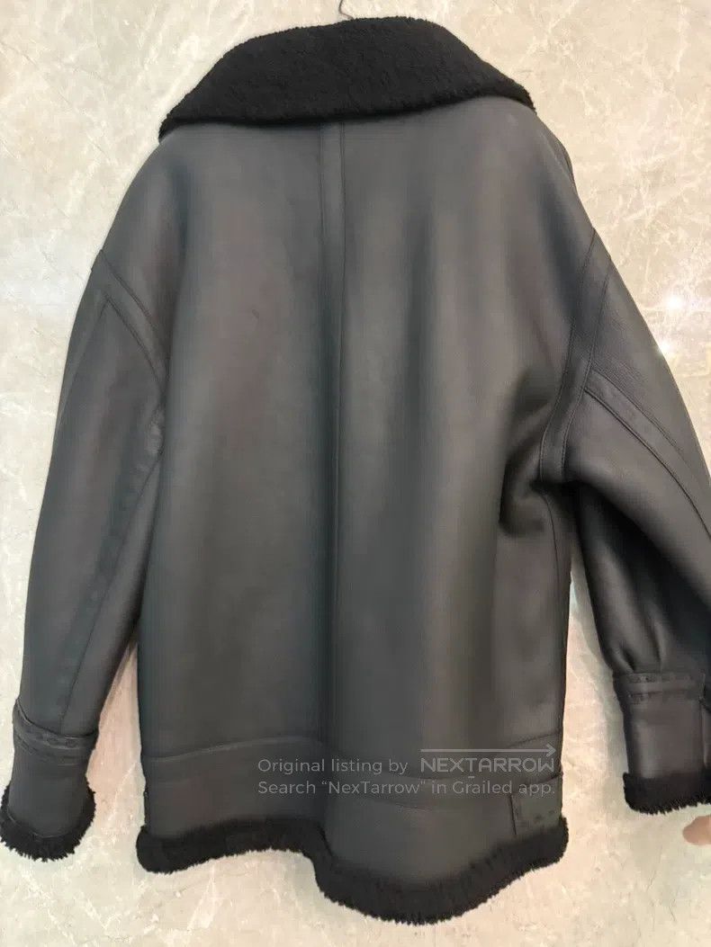 Fendi Fendi Black shearling coat with full logo design, metal zi Size S / US 4 / IT 40 - 4 Thumbnail