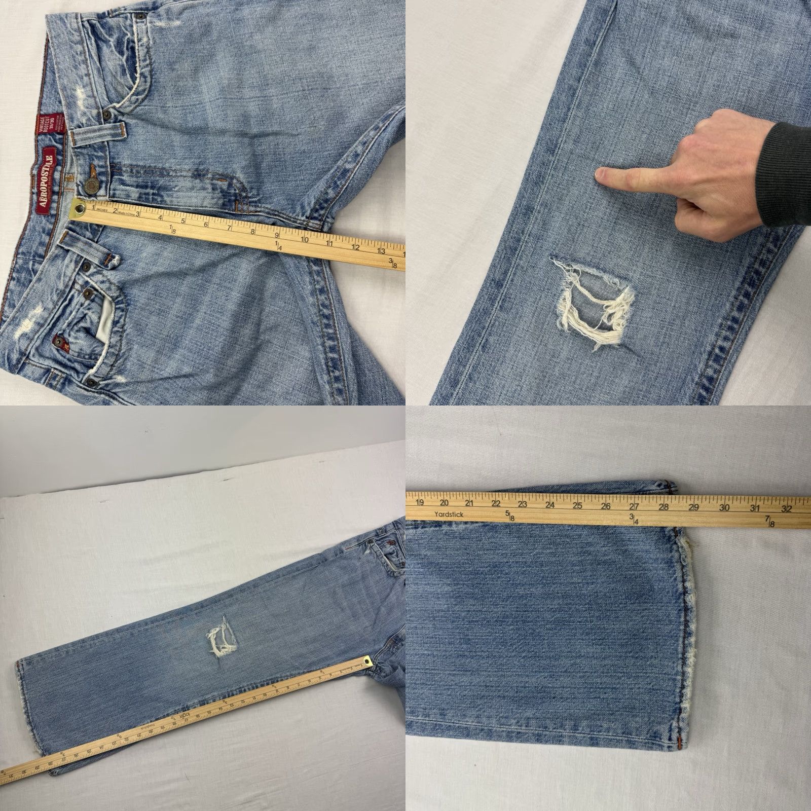 Vintage VINTAGE Aeropostale Jeans Bootcut Adult 31x30 Relaxed Blue 90s Punk Mens Jeans Size US 31 - 9 Thumbnail