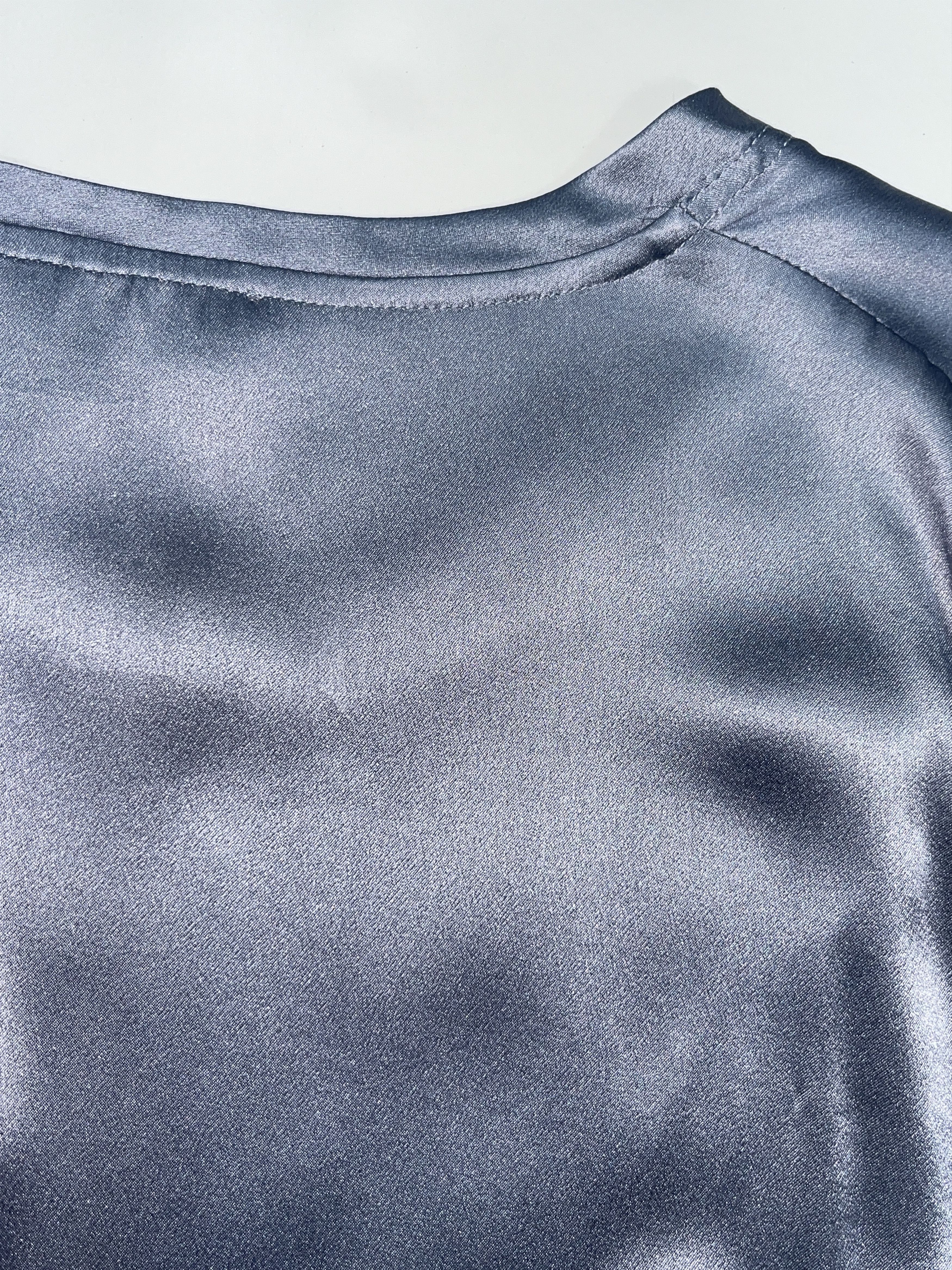 Yves Saint Laurent Yves Saint Laurent Silver Blue Round Neck Top Size M / US 6-8 / IT 42-44 - 7 Thumbnail