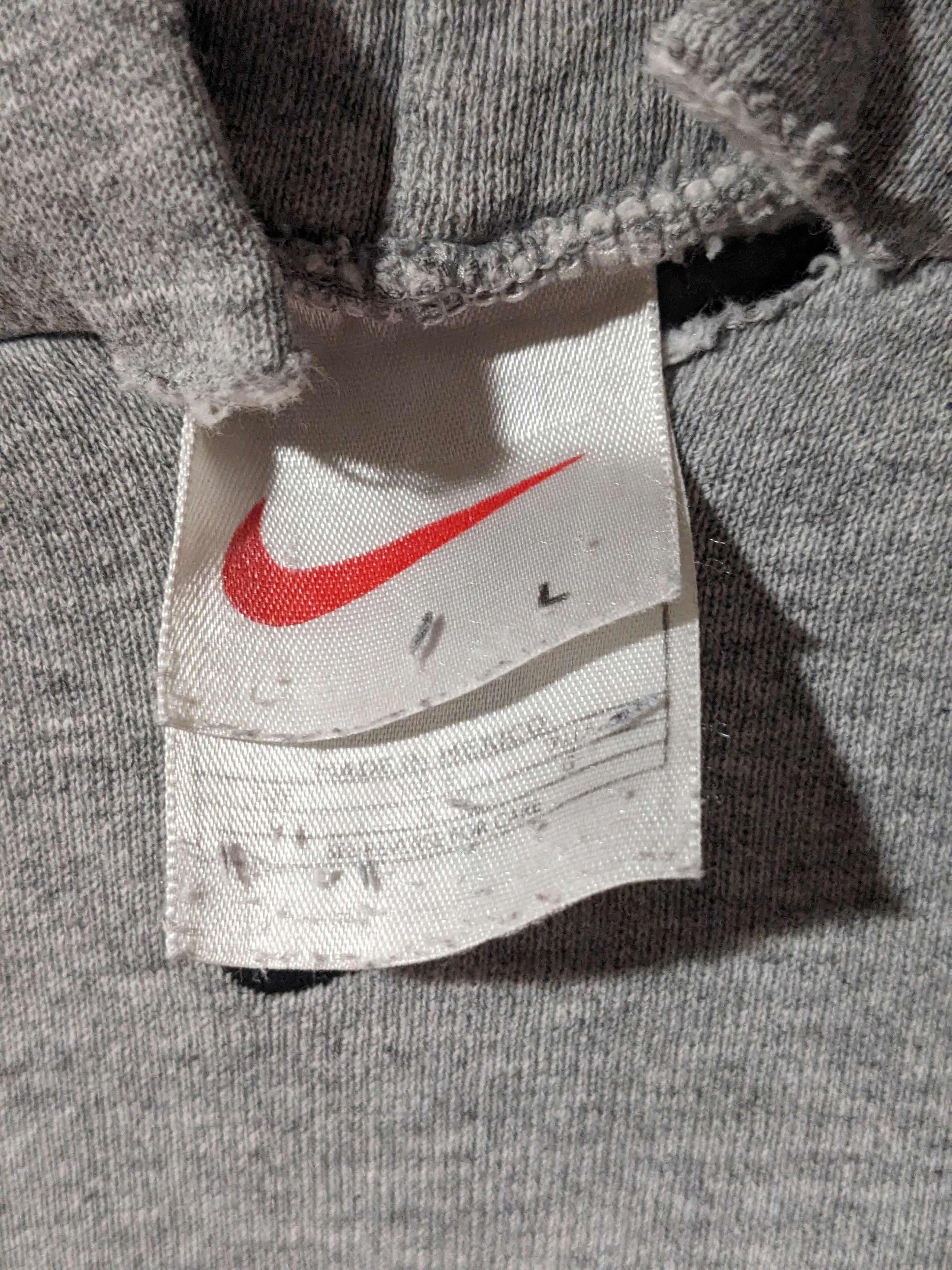 Nike × Vintage Vintage 90s Nike Center Swoosh Essential Gray Large Hoodie Size US L / EU 52-54 / 3 - 3 Thumbnail