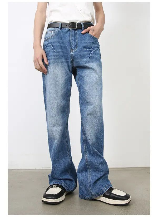 Japanese Brand Kagawa x Miki Fashion Lightning Pattern Washed Vintage Jeans Size US 32 / EU 48 - 1 Thumbnail