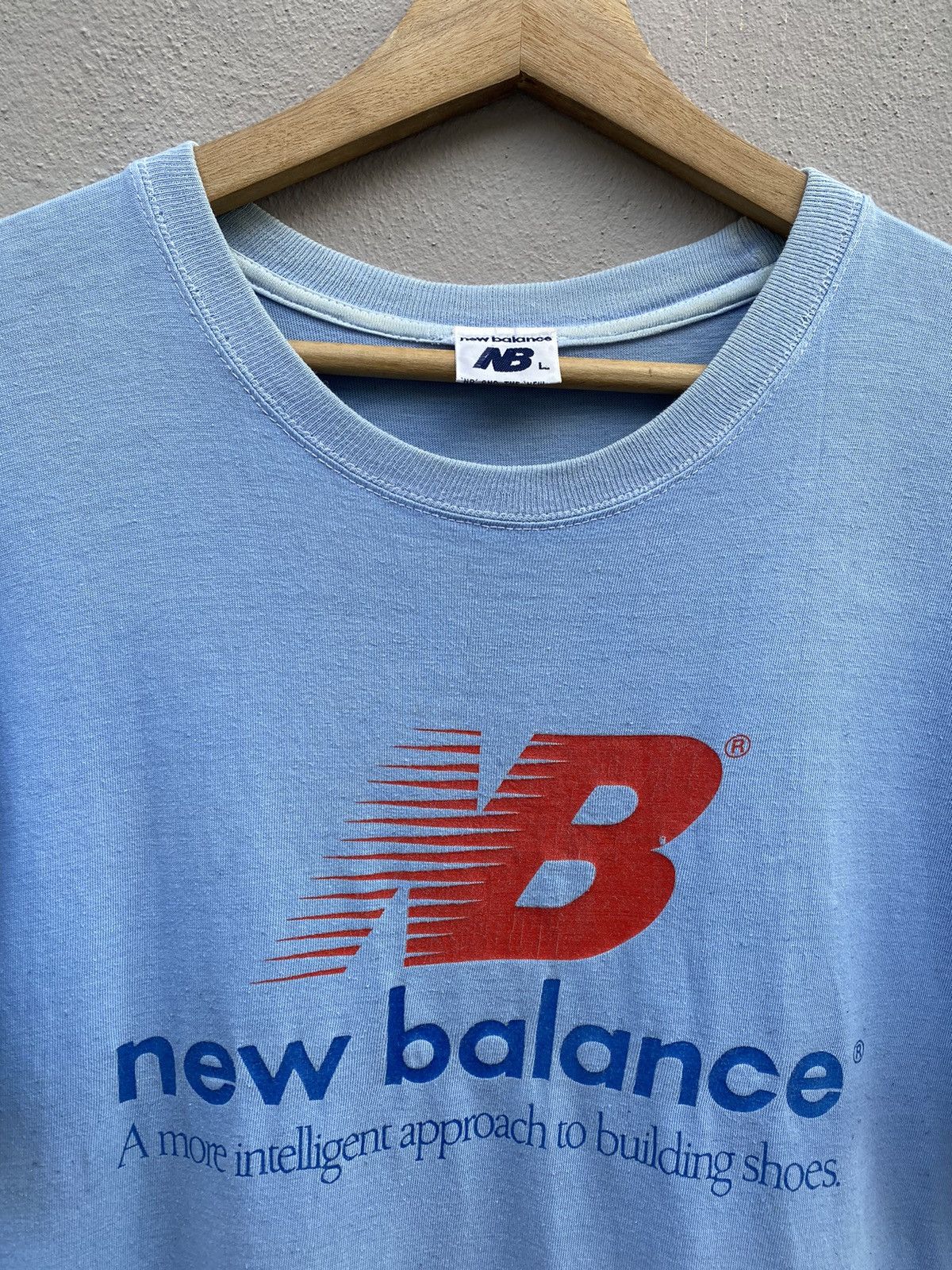 New Balance Vintage 80’s ~ 90’s NEW BALANCE Promo Shoes Tshirt Size US L / EU 52-54 / 3 - 2 Thumbnail