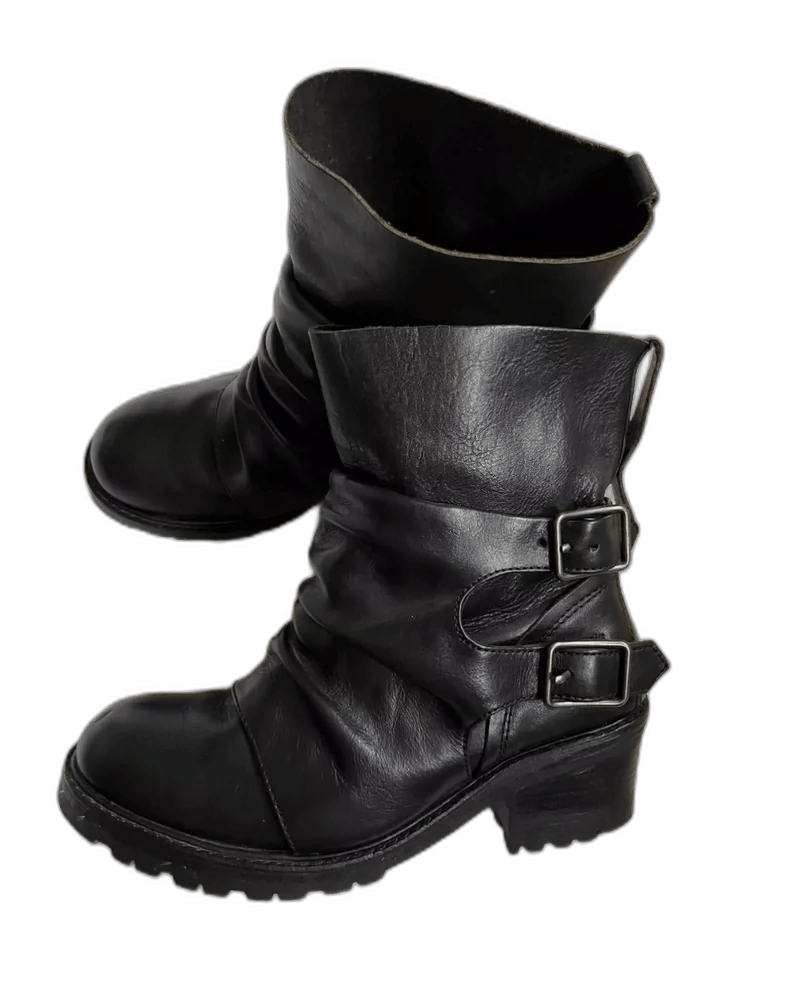 Yohji Yamamoto Vintage Zucca Wrinkled Leather Ankle Boots Size US 7 / IT 37 - 1 Thumbnail