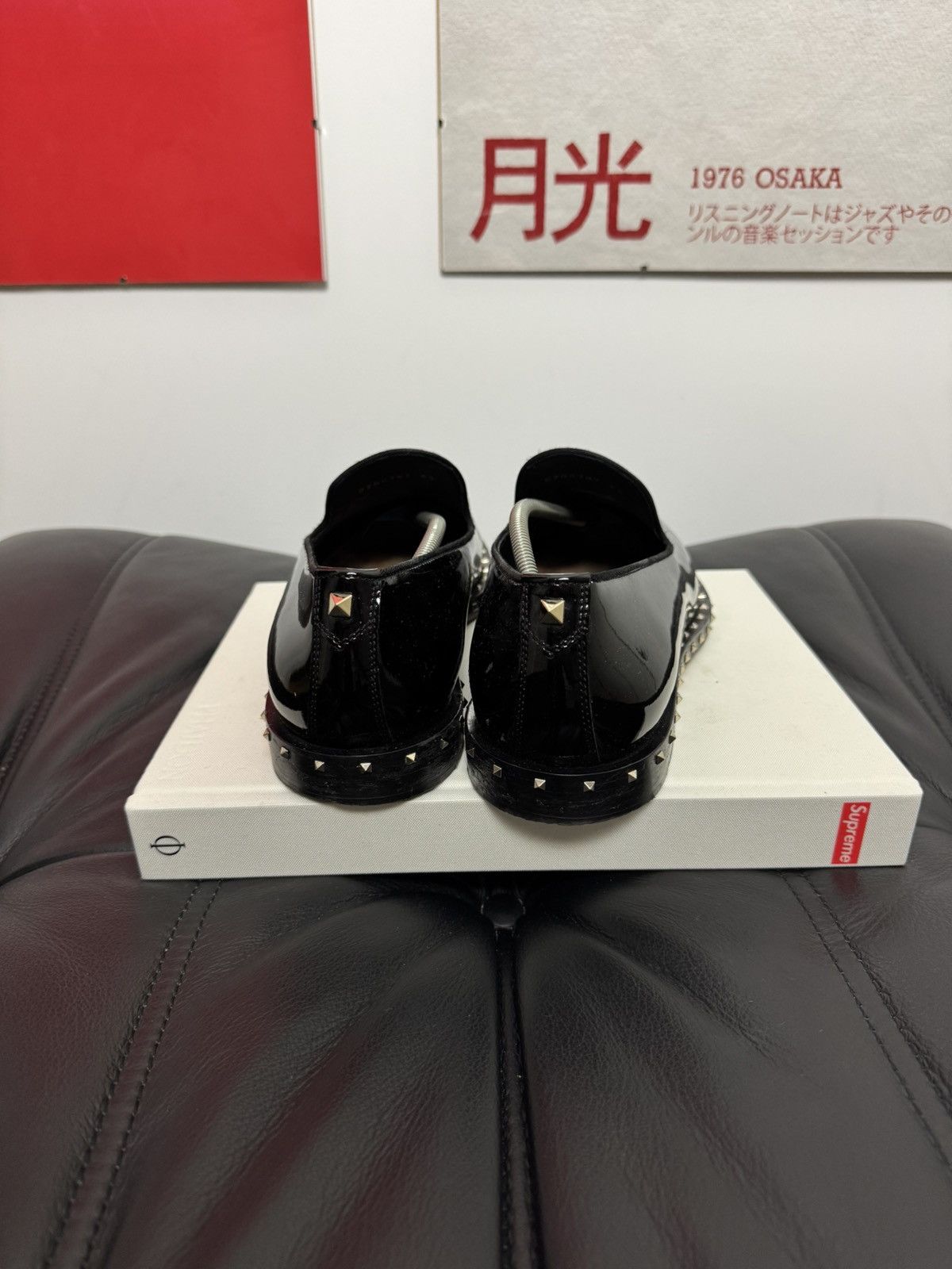 Valentino Valentino Rock Stud Leather Shinny Black Designer Loafers Size US 9.5 / EU 42-43 - 5 Thumbnail
