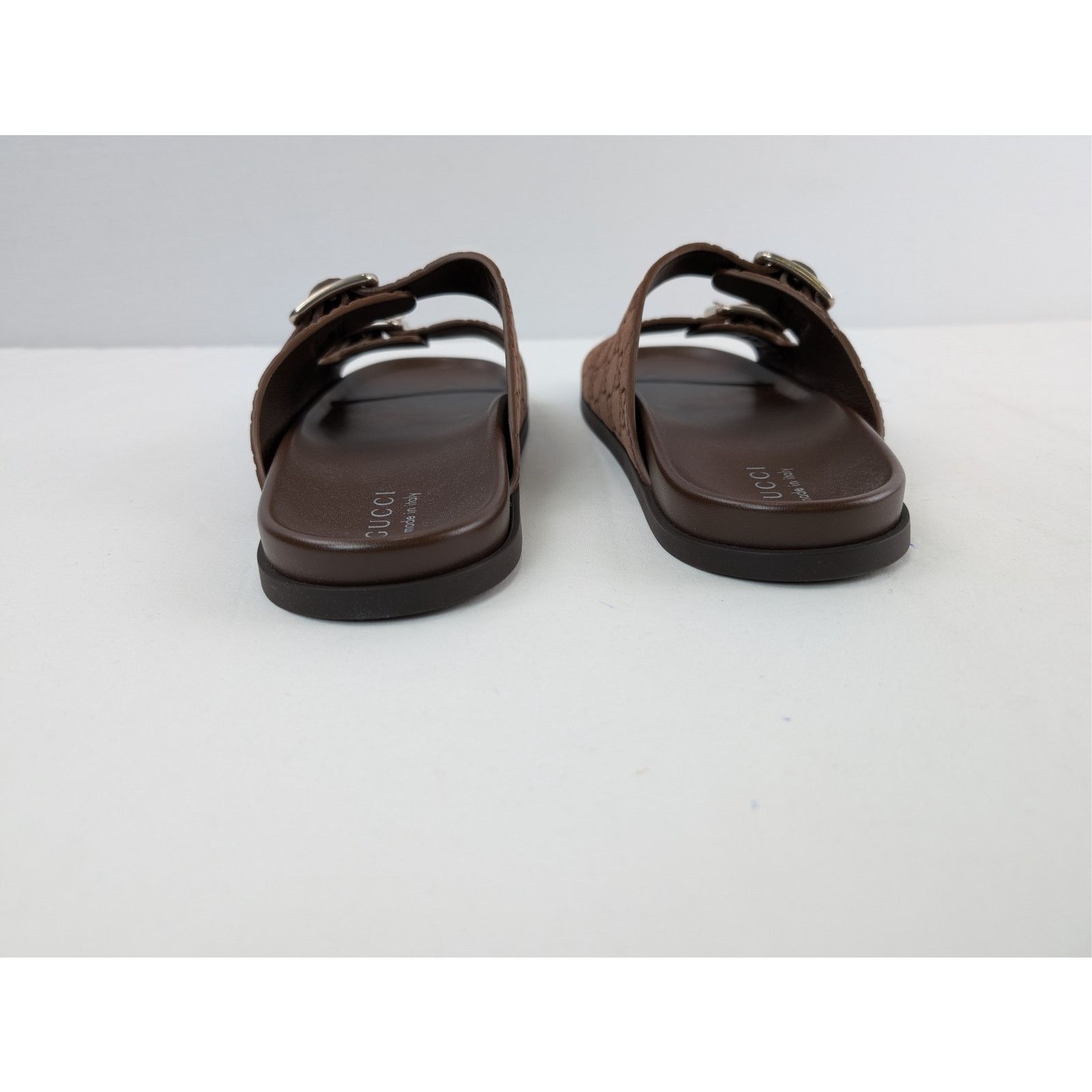 Gucci o1rshd1 Leather Slide Sandals in Brown Size US 11.5 / EU 44-45 - 11 Thumbnail