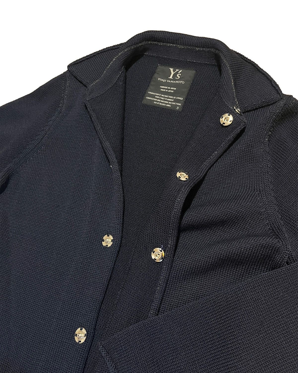 Yohji Yamamoto Y’s Yohji Yamamoto Navy Wool Knit Long Coat Size 3 (L) Size L / US 10 / IT 46 - 7 Thumbnail